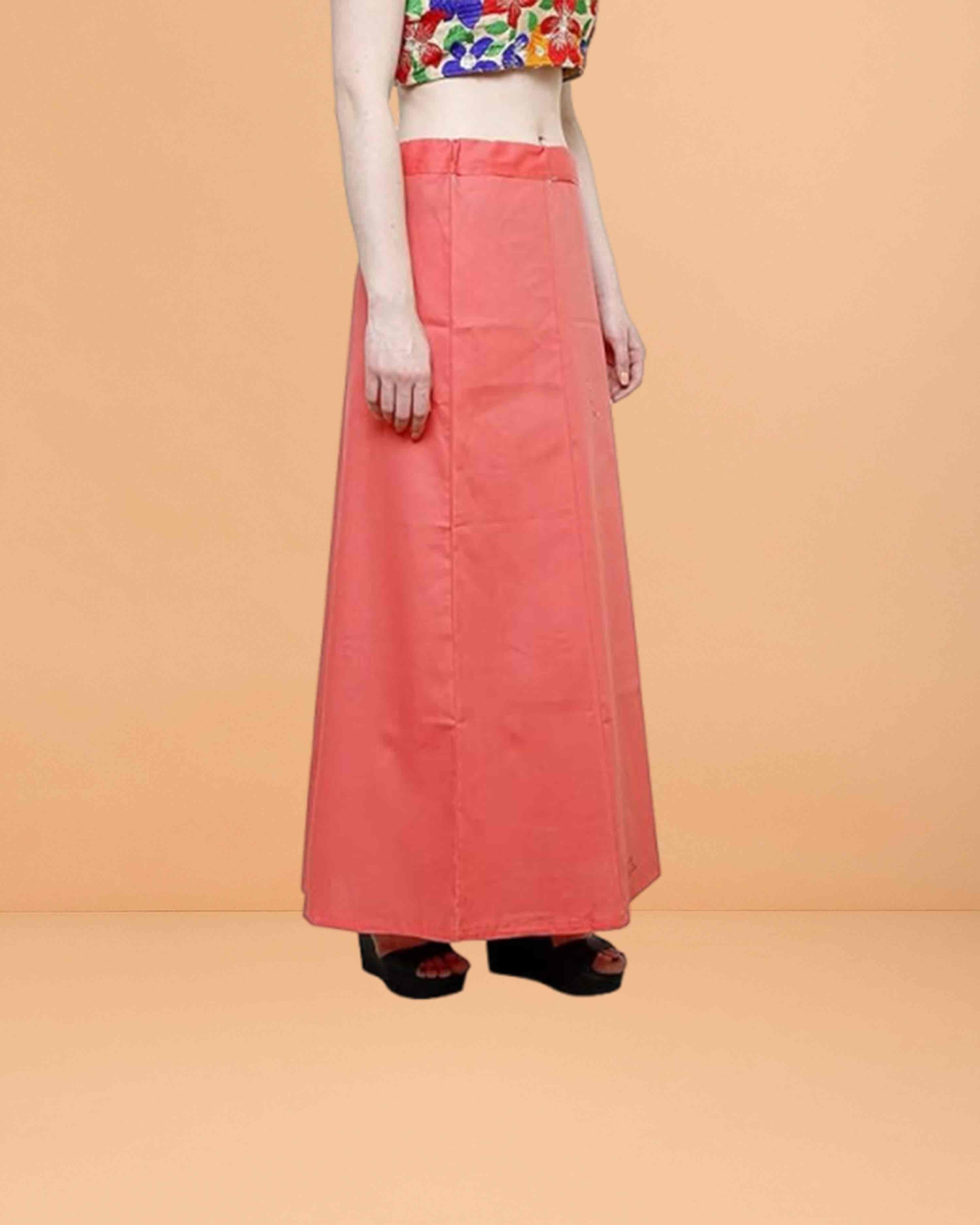Pure Cotton Readymade Inskirt Saree Petticoat for Women's | Plain Solid Indian Readymade Inskirt Saree | Peticote Innerwear for Women Saree Petticoats - Gajri