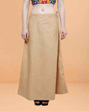 Pure Cotton Readymade Inskirt Saree Petticoat for Women's | Plain Solid Indian Readymade Inskirt Saree | Peticote Innerwear for Women Saree Petticoats - Golden