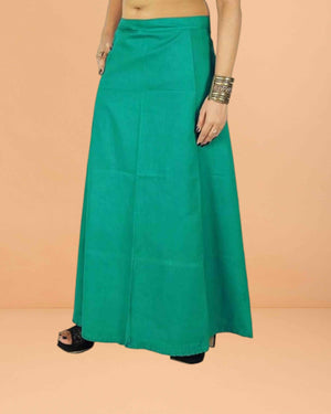 Pure Cotton Readymade Inskirt Saree Petticoat for Women's | Plain Solid Indian Readymade Inskirt Saree | Peticote Innerwear for Women Saree Petticoats - Light rama