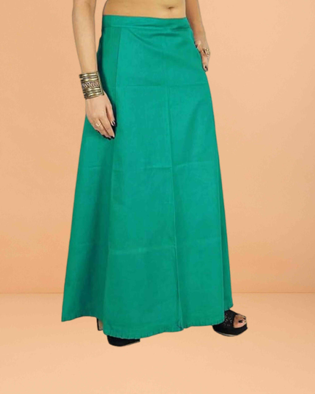 Pure Cotton Readymade Inskirt Saree Petticoat for Women's | Plain Solid Indian Readymade Inskirt Saree | Peticote Innerwear for Women Saree Petticoats - Light rama