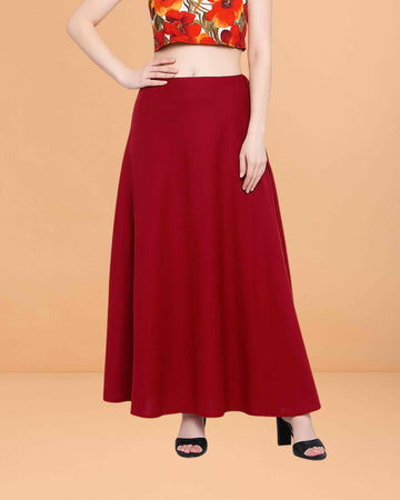 Pure Cotton Readymade Inskirt Saree Petticoat for Women's | Plain Solid Indian Readymade Inskirt Saree | Peticote Innerwear for Women Saree Petticoats - Maroon