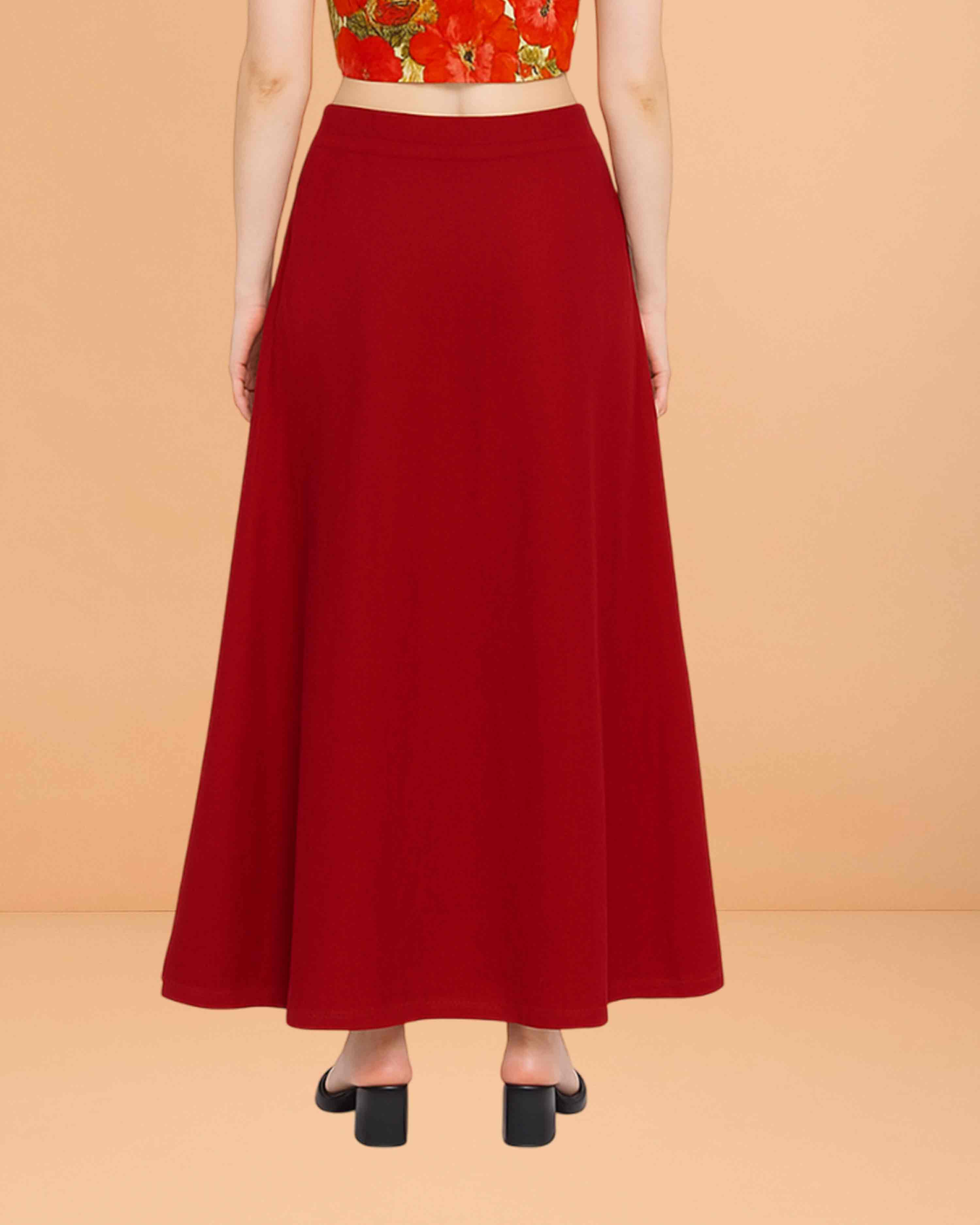 Pure Cotton Readymade Inskirt Saree Petticoat for Women's | Plain Solid Indian Readymade Inskirt Saree | Peticote Innerwear for Women Saree Petticoats - Maroon