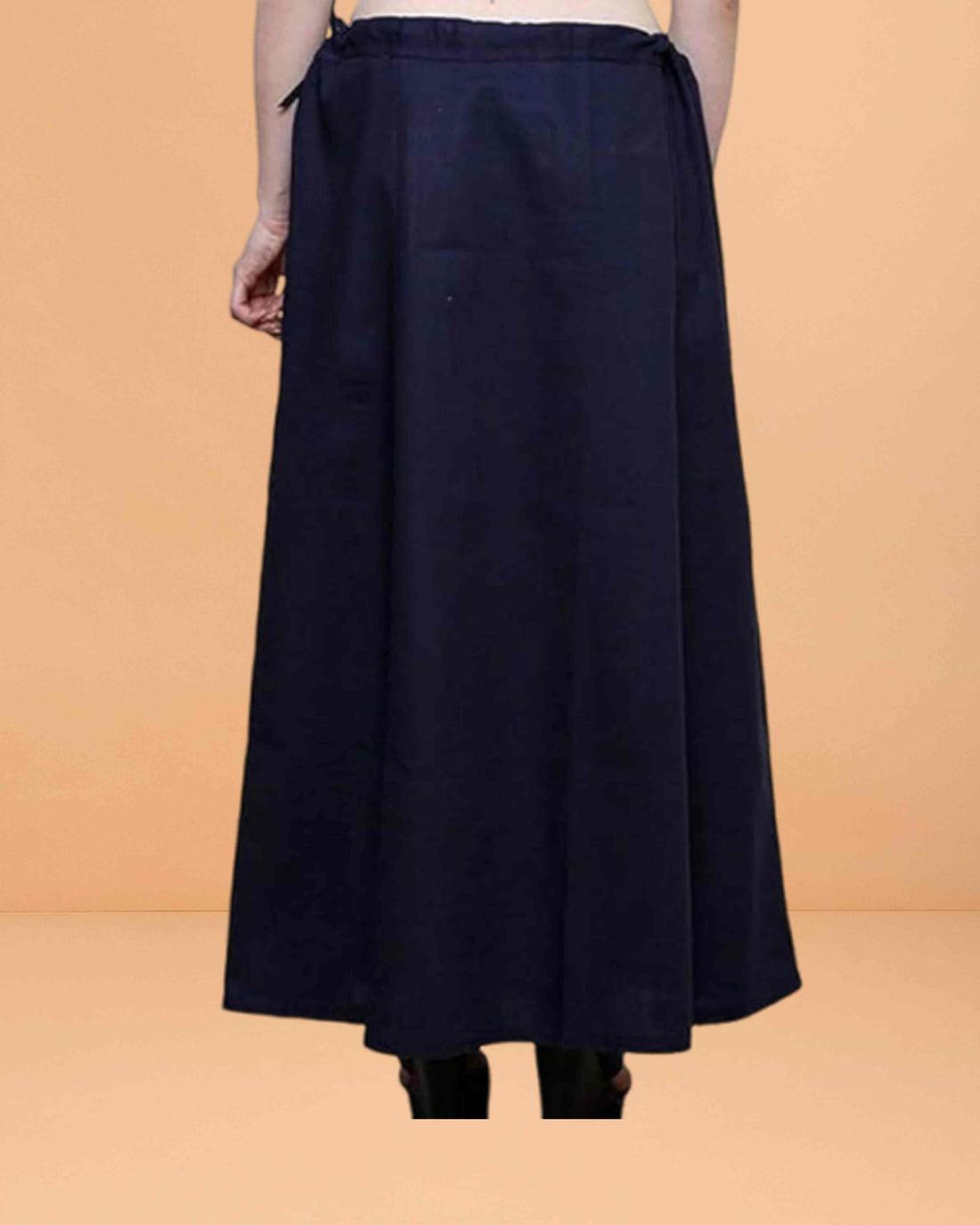 Pure Cotton Readymade Inskirt Saree Petticoat for Women's | Plain Solid Indian Readymade Inskirt Saree | Peticote Innerwear for Women Saree Petticoats - Navy blue