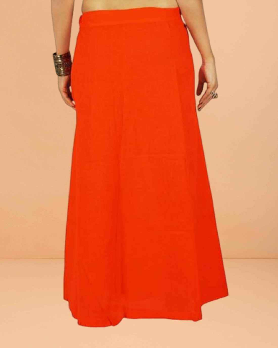 Pure Cotton Readymade Inskirt Saree Petticoat for Women's | Plain Solid Indian Readymade Inskirt Saree | Peticote Innerwear for Women Saree Petticoats - orange