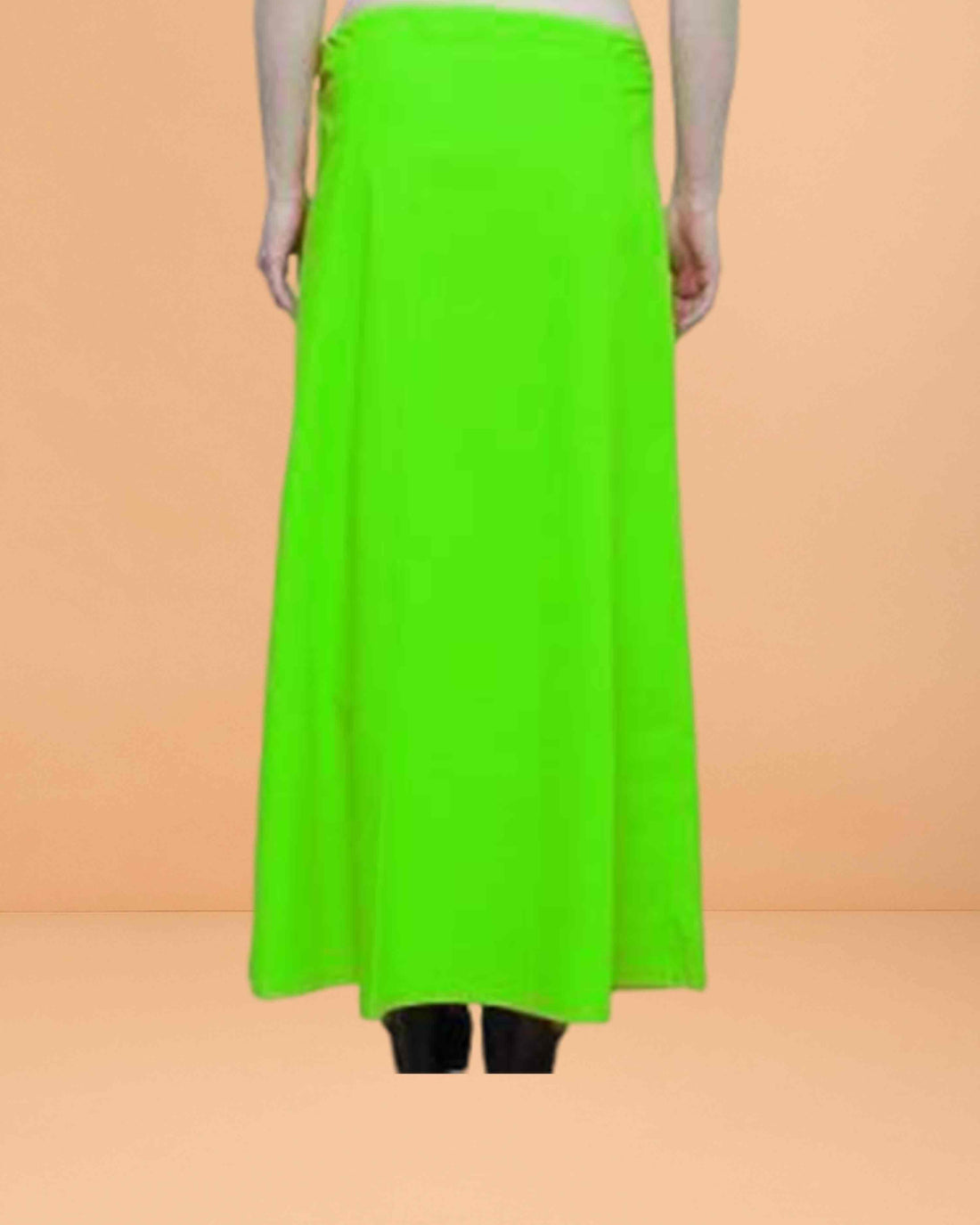 Pure Cotton Readymade Inskirt Saree Petticoat for Women's | Plain Solid Indian Readymade Inskirt Saree | Peticote Innerwear for Women Saree Petticoats - Parrot green
