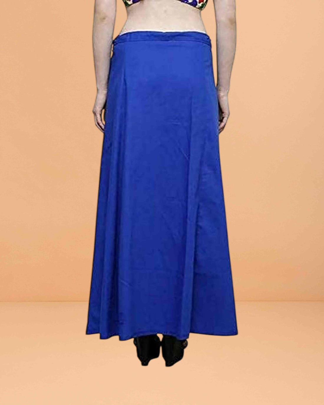 Pure Cotton Readymade Inskirt Saree Petticoat for Women's | Plain Solid Indian Readymade Inskirt Saree | Peticote Innerwear for Women Saree Petticoats - Royal blue