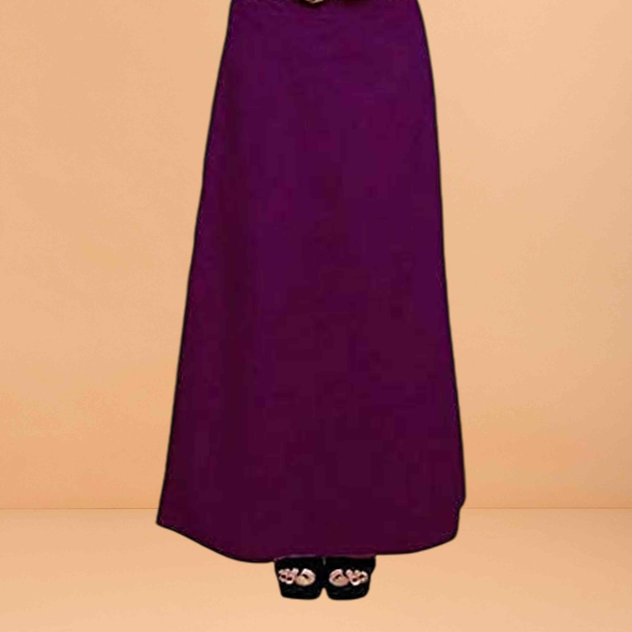Pure Cotton Readymade Inskirt Saree Petticoat for Women's | Plain Solid Indian Readymade Inskirt Saree | Peticote Innerwear for Women Saree Petticoats - Wine