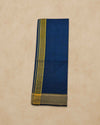 Cotton Color Dhotis for Men | Devotional or Temple Wear Dhoti | Mundu for Men | Padayappa Border Dhoti for Puja, Festivals, Religious and Casual Home Wear - Blue