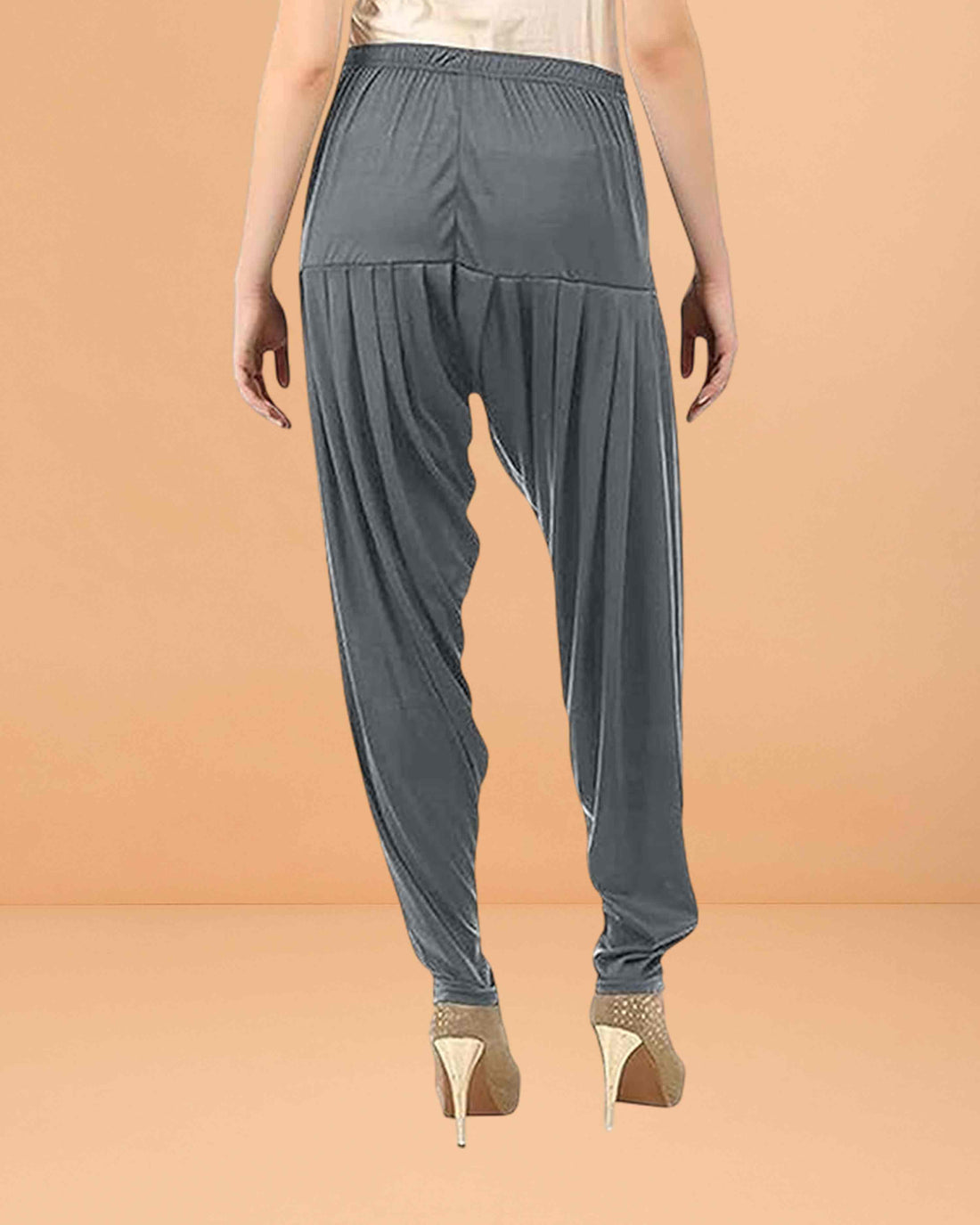 Women's Relaxed Fit Cotton Viscose Lycra Dhoti Patiyala Salwar Harem Bottoms Pants for Women's - Grey