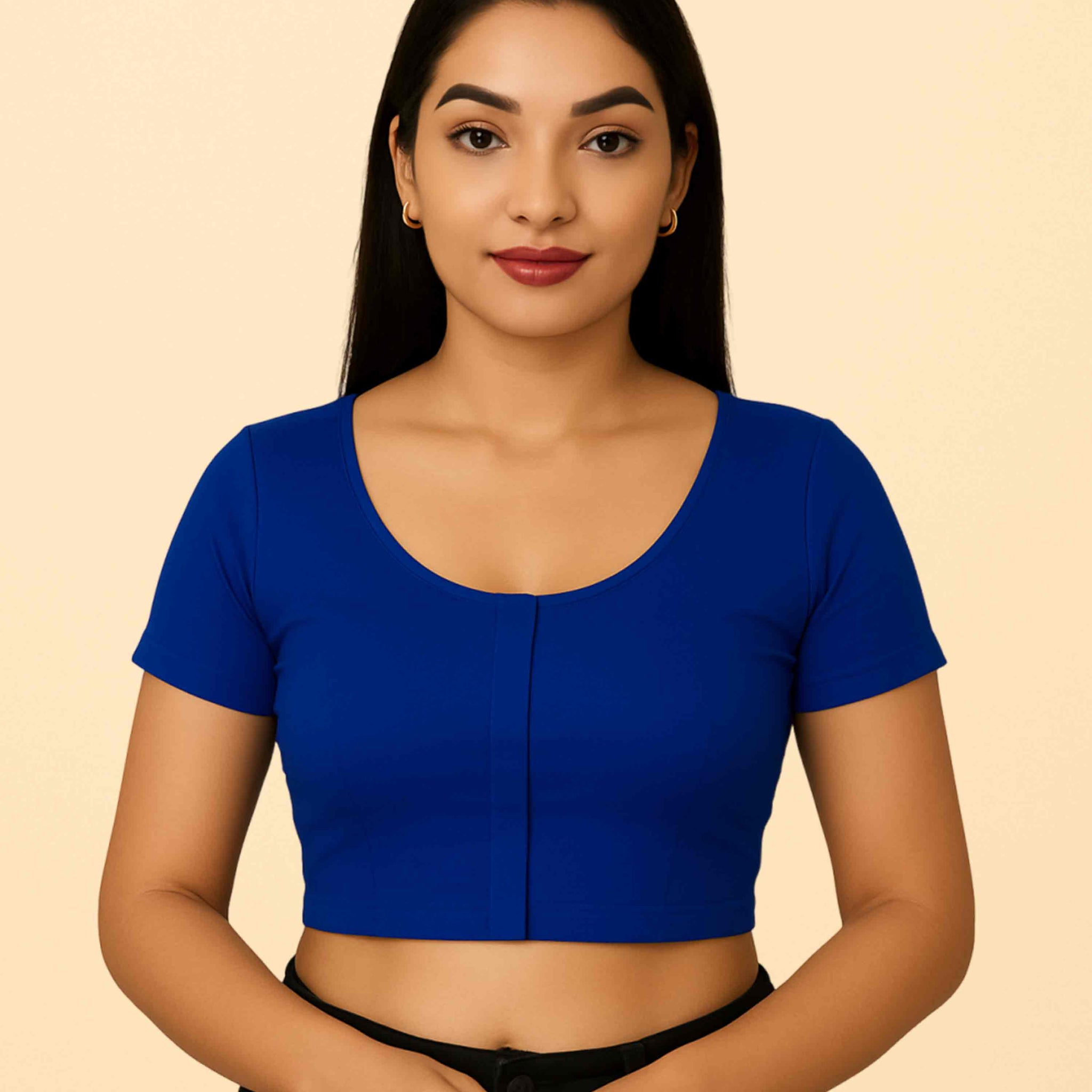Women's Stylish Round Neck Cotton Comfortable - Ink blue