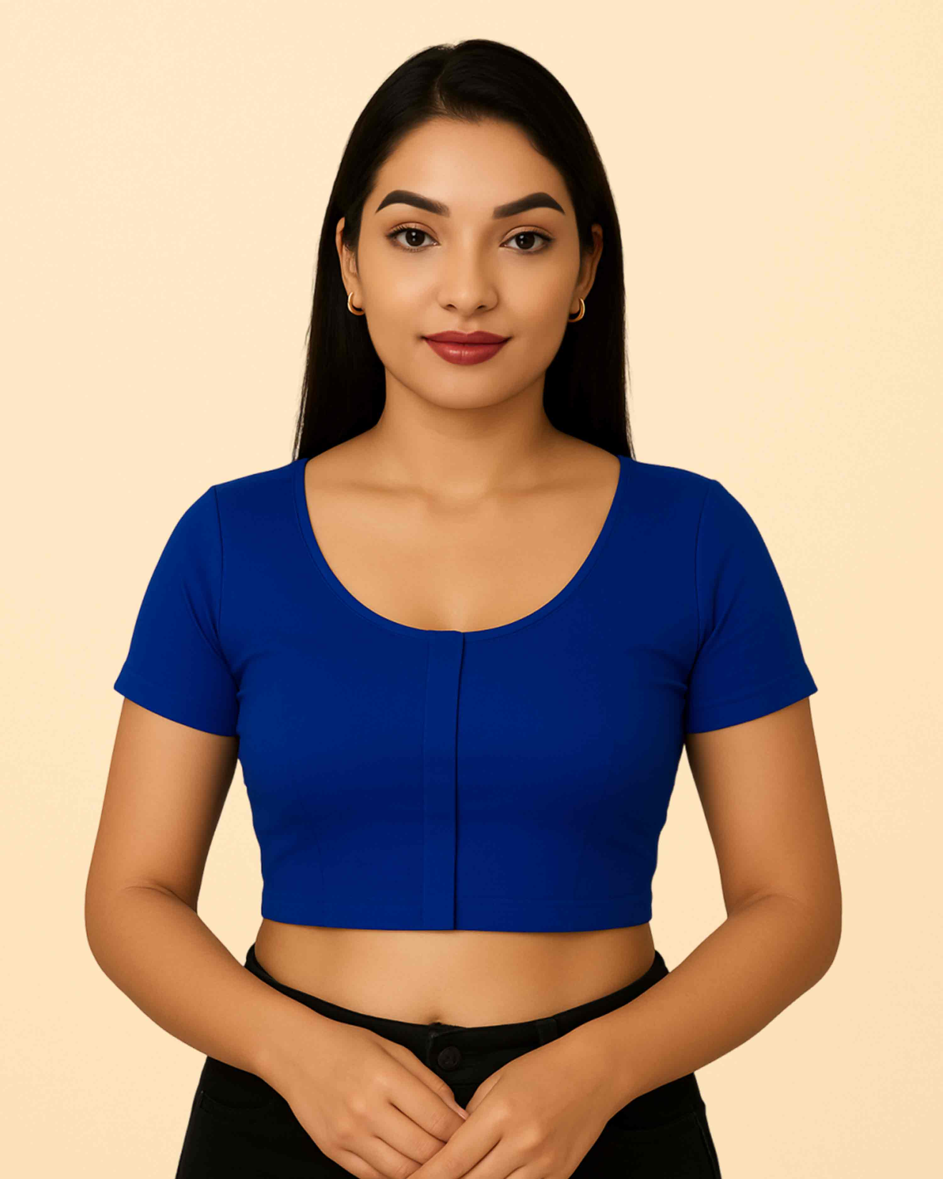 Women's Stylish Round Neck Cotton Comfortable - Ink blue