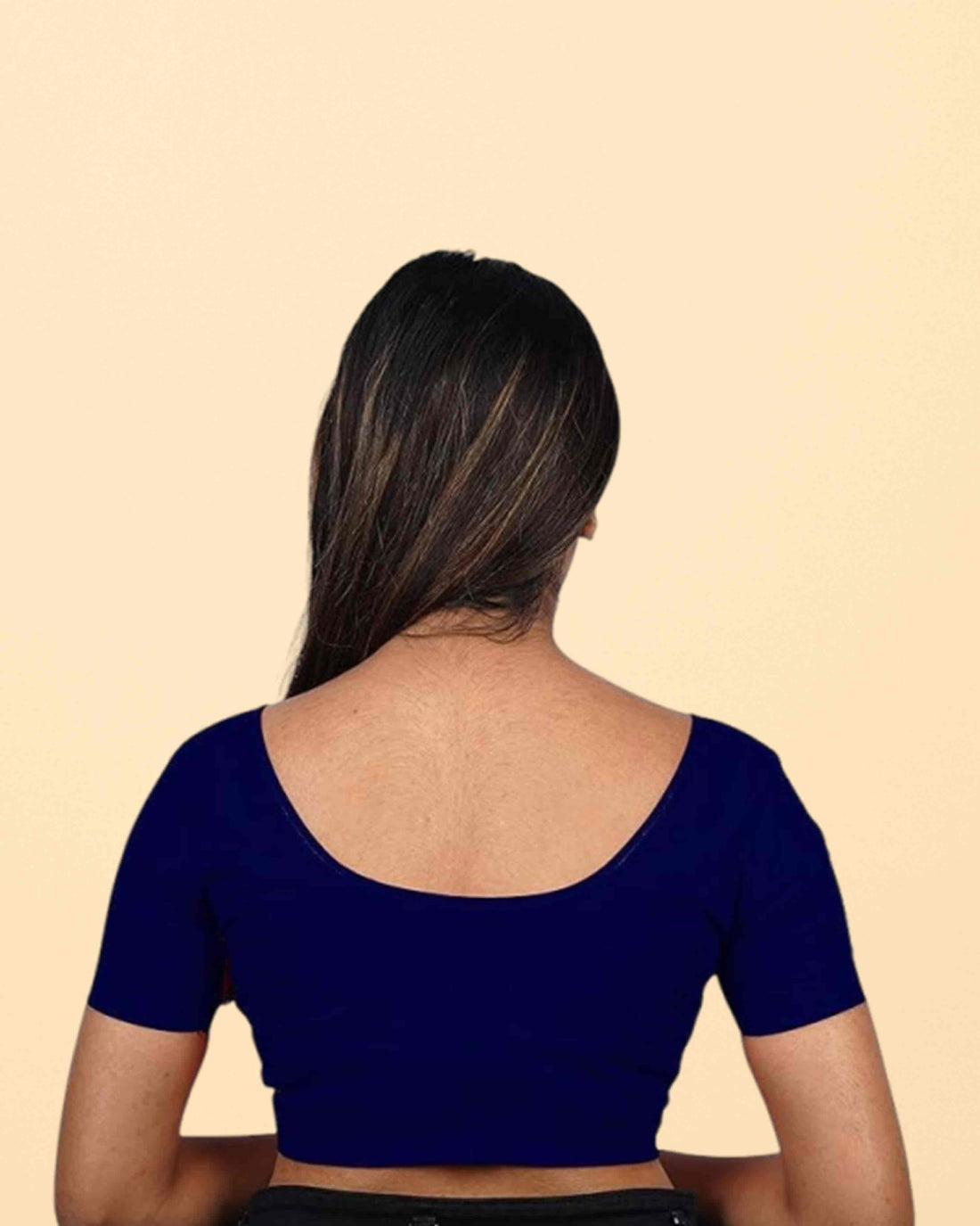 Women's Stylish Round Neck Cotton Comfortable - Navy blue