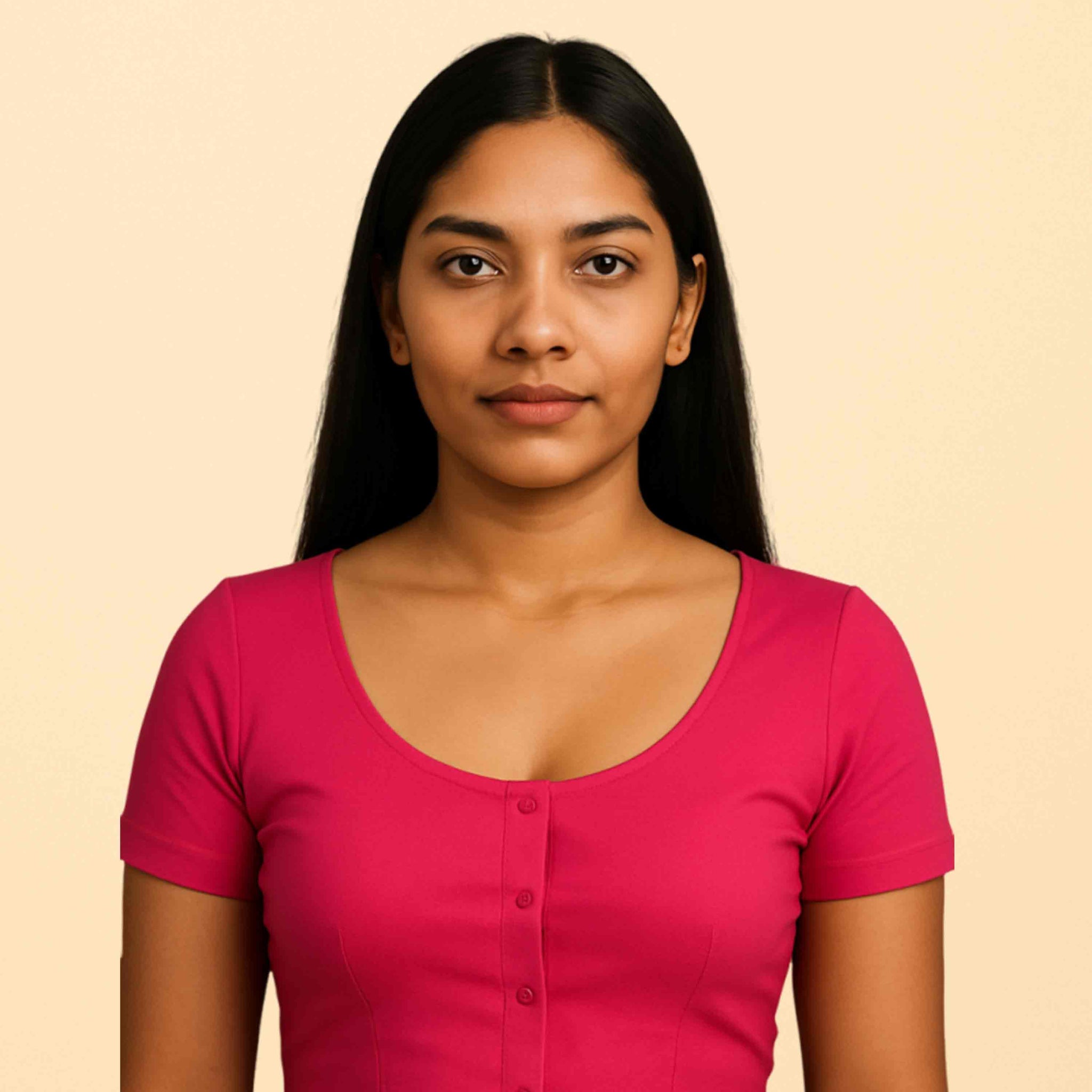 Women's Stylish Round Neck Cotton Comfortable - Pink