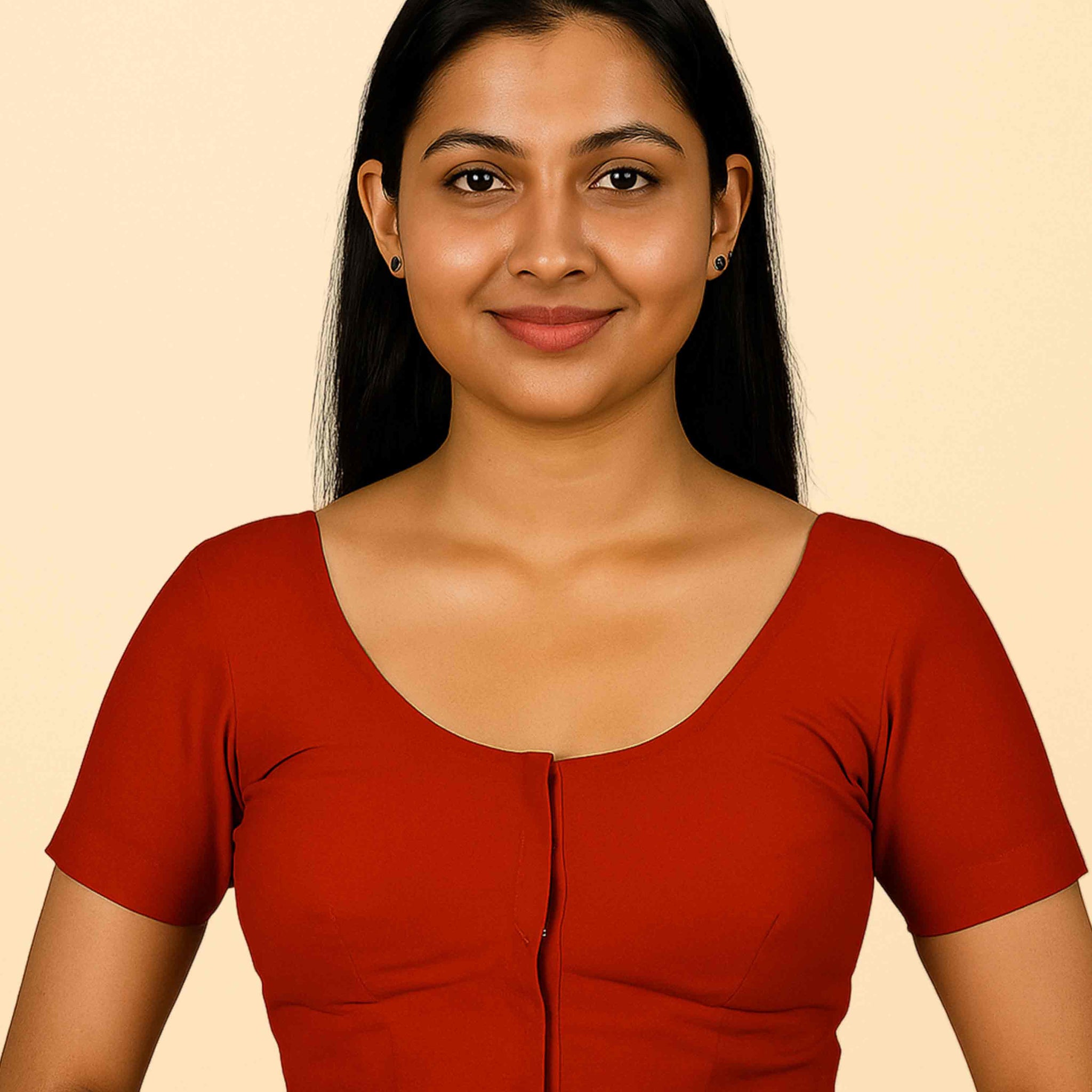 Women's Stylish Round Neck Cotton Comfortable - Red
