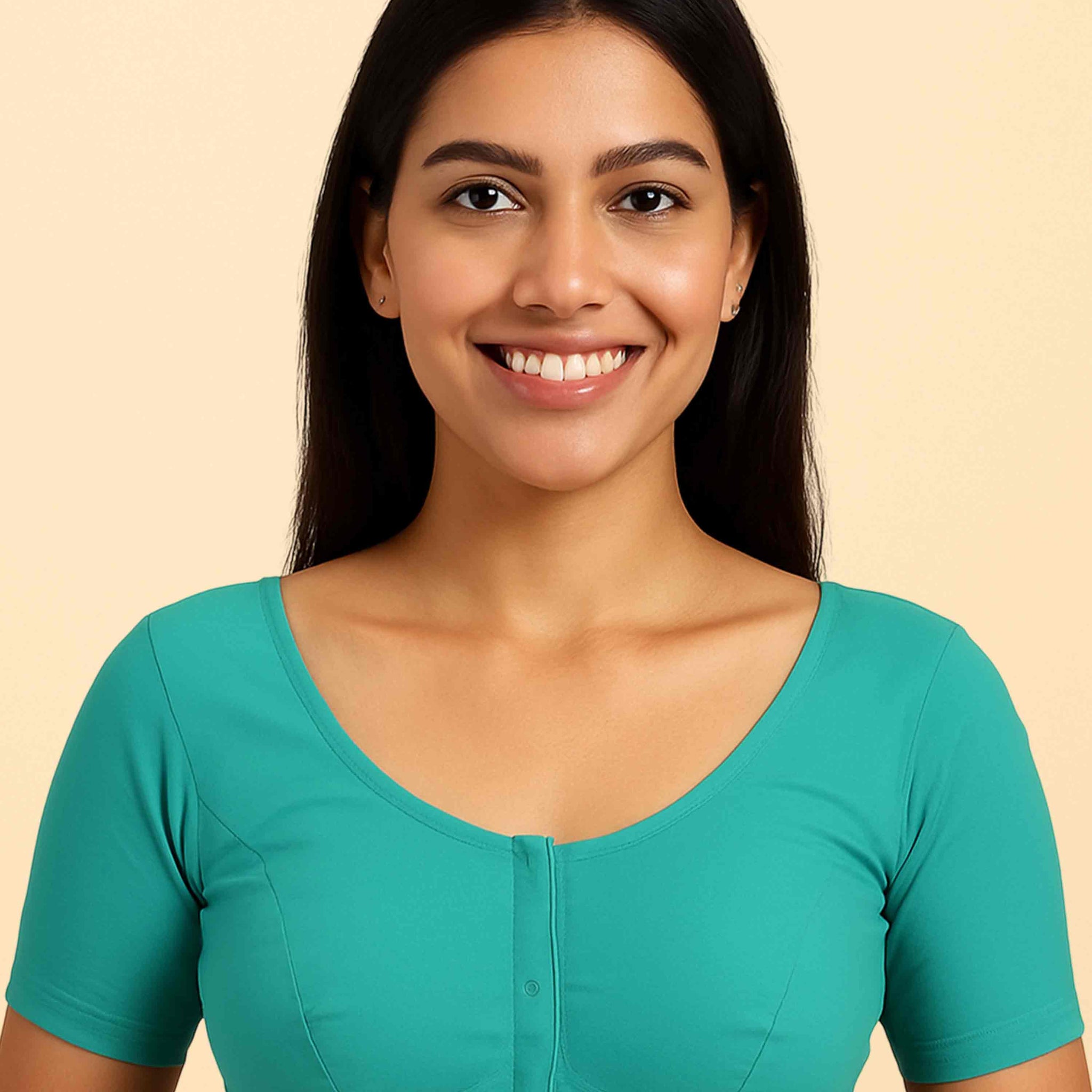 Women's Stylish Round Neck Cotton Comfortable - Sky blue