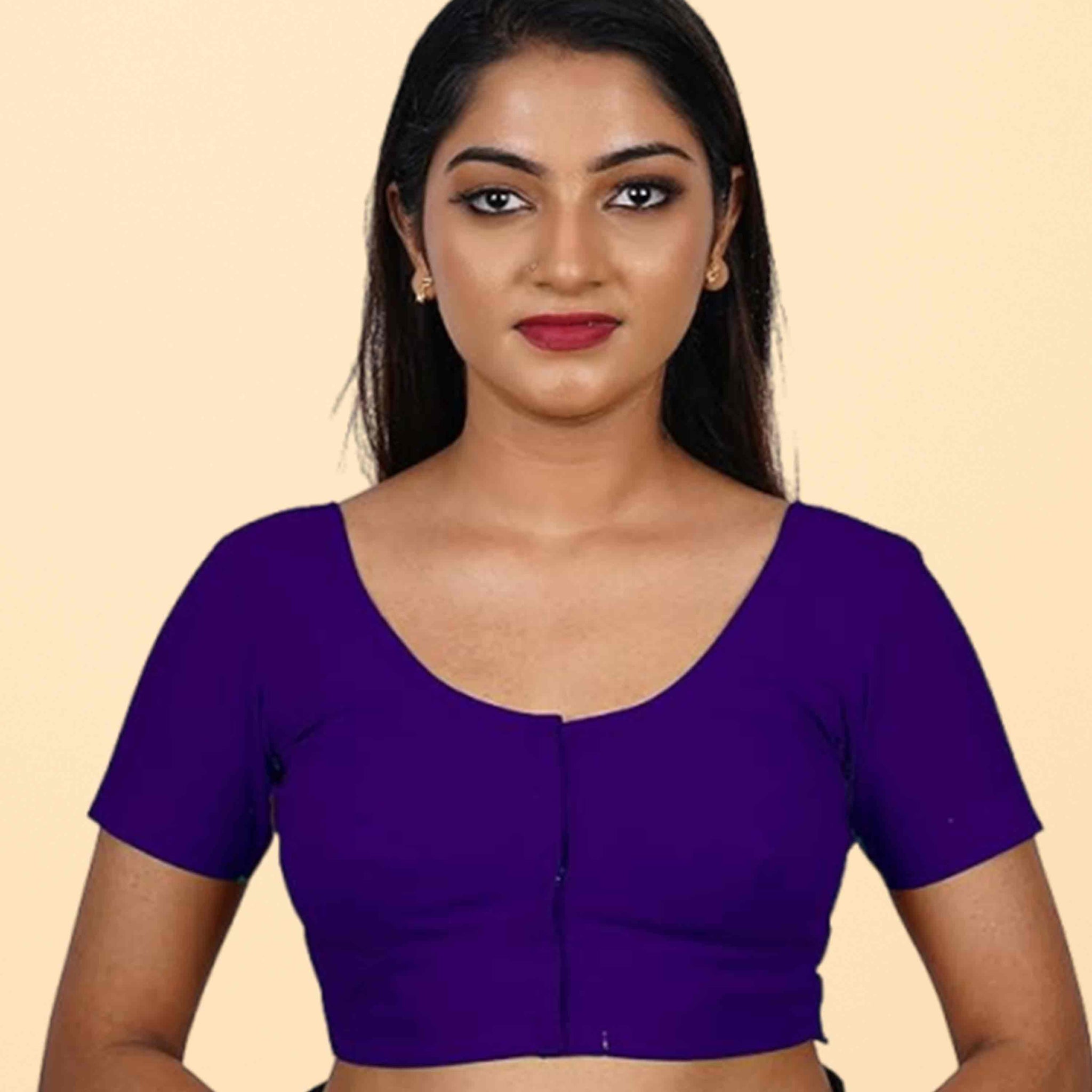 Women's Stylish Round Neck Cotton Comfortable - Violet