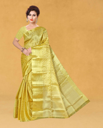 Women’s Banaras Tissue Silk gold zari saree with blouse
