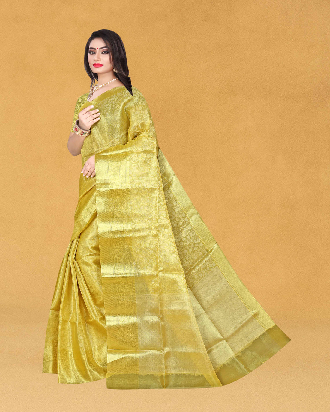 Women’s Banaras Tissue Silk gold zari saree with blouse