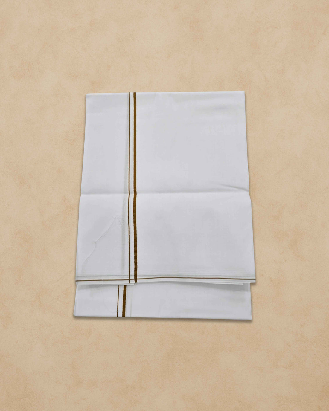 Pure Cotton White Dhoti With Colour small Border for Men's | Dhoti for Pooja, Weddings and Other Festive Occasions - Musturd