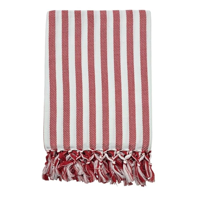 Bath Premium Cotton Towels | Light Weight Turkish Style Stripe Bath Towels for Men | (30 X 65 CM, Large Size) Striped Pattern Towels