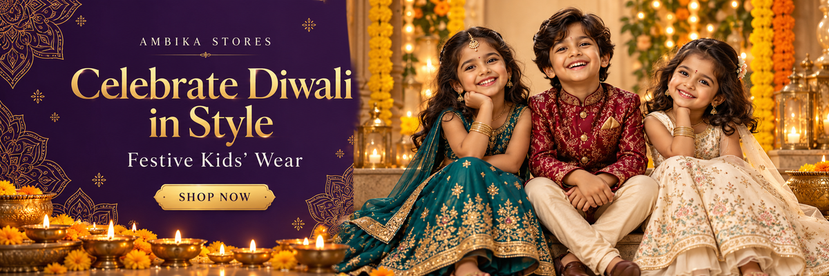 Ambika Stores Diwali festive kids’ wear mobile banner — Celebrate Diwali in Style.1621243260e1af0c20-2
