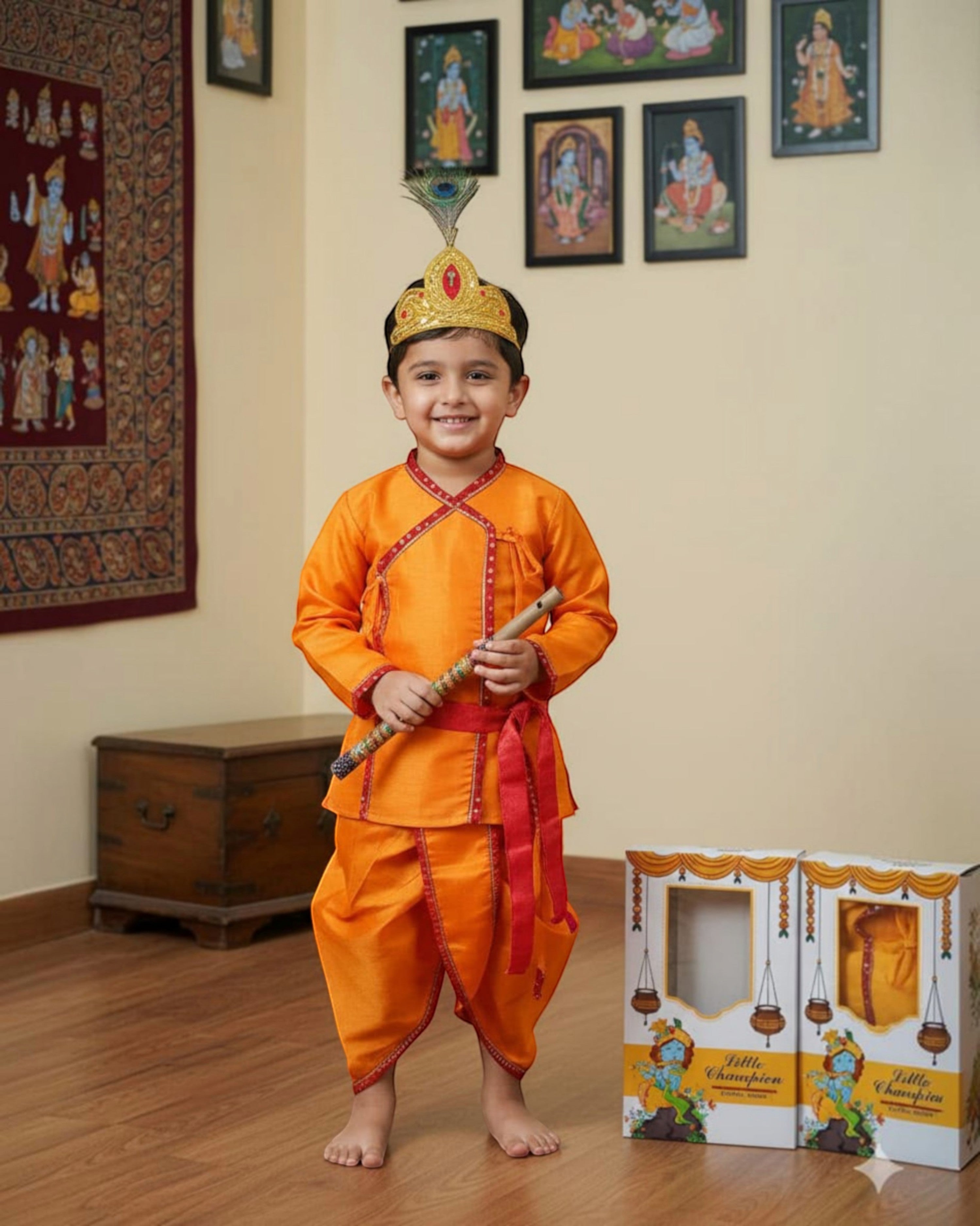 Krishna costume for baby boy for Janmashtami celebration