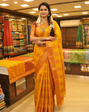 Mango yellow saree