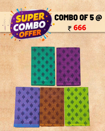 Ambika Stores multicolor cotton unstitched blouse material set with rangoli art prints for ethnic wear