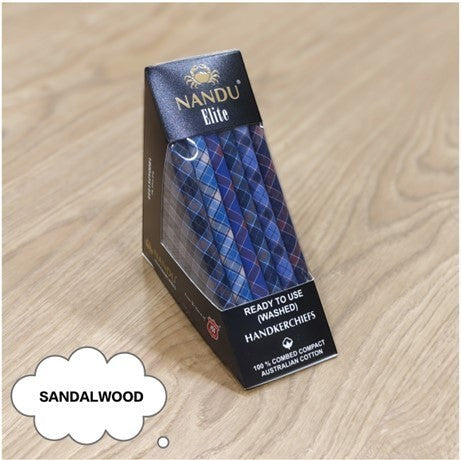 Ambika Stores Nandu Elite men's blue plaid 100% cotton handkerchiefs, soft, durable, and absorbent.