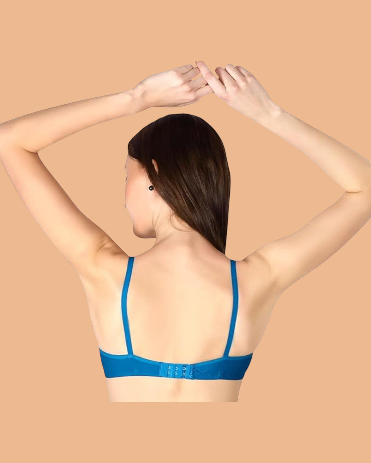 Ambika Stores Prithvi Prency blue non-padded cotton everyday bra with adjustable straps and hook-and-eye closure