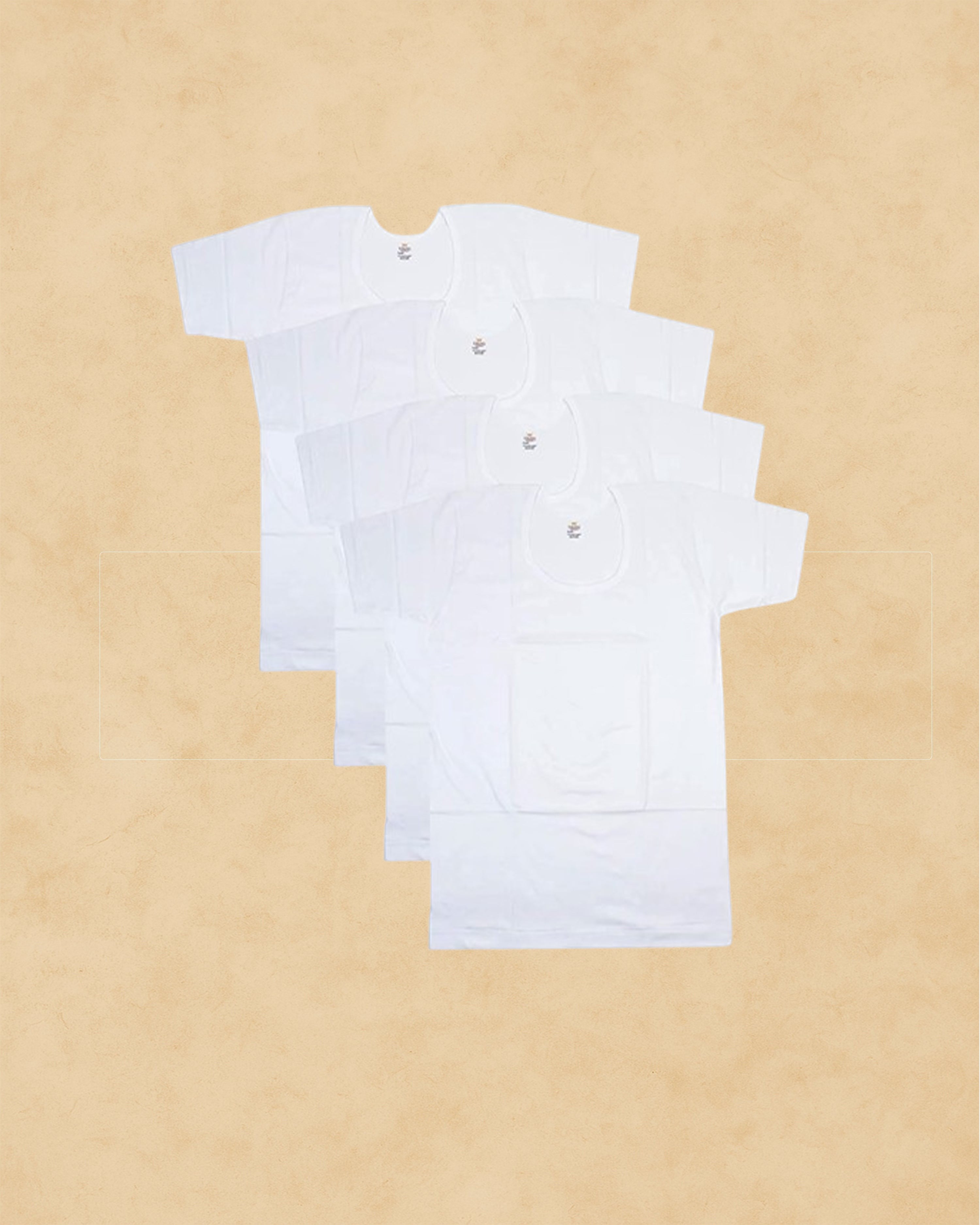 Ambika Stores Viking men's white combed cotton RNS vest pack featuring a comfortable loose fit and seamless design.