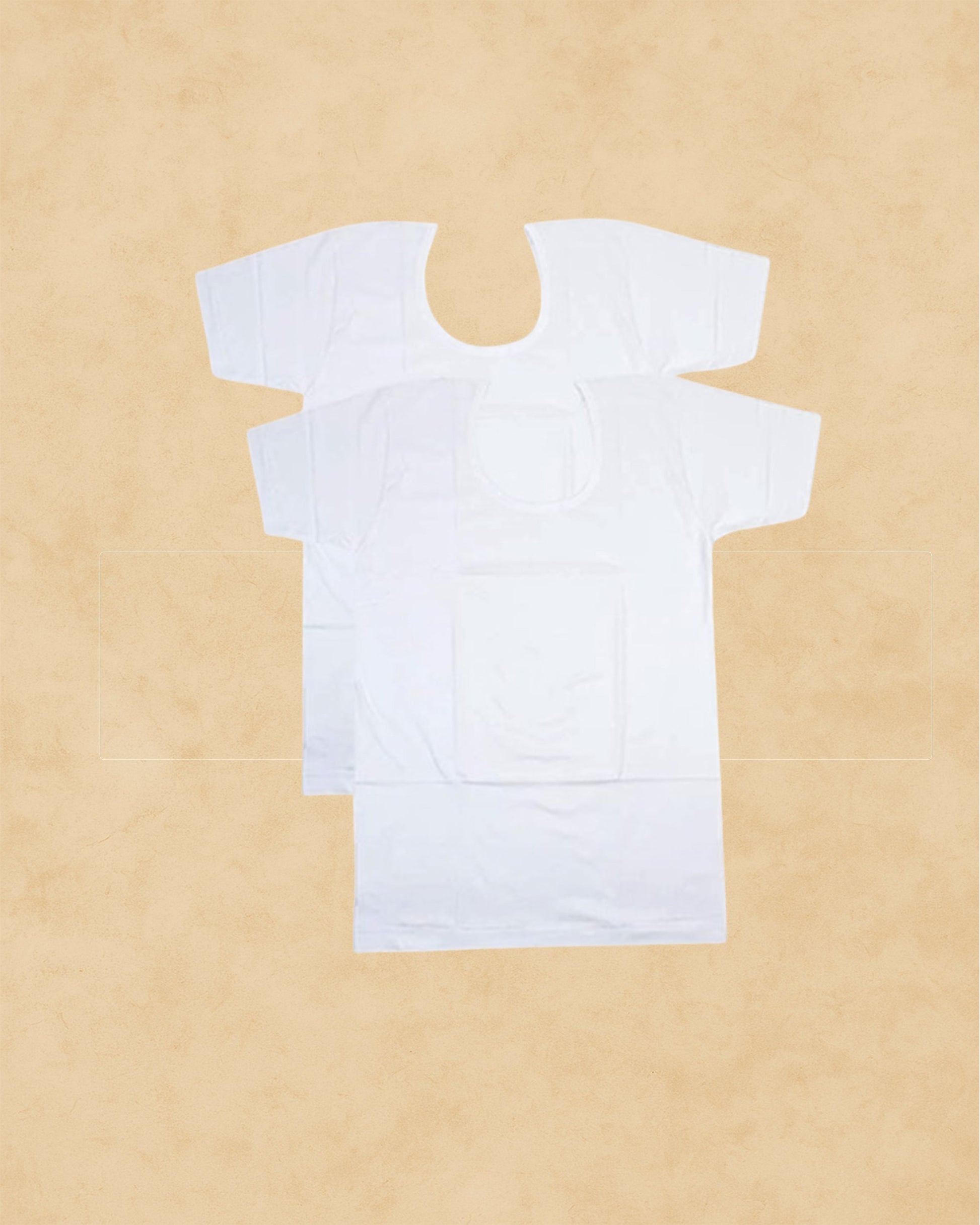 Ambika Stores Viking men's white combed cotton RNS vests with seamless body and flat shoulder seams.