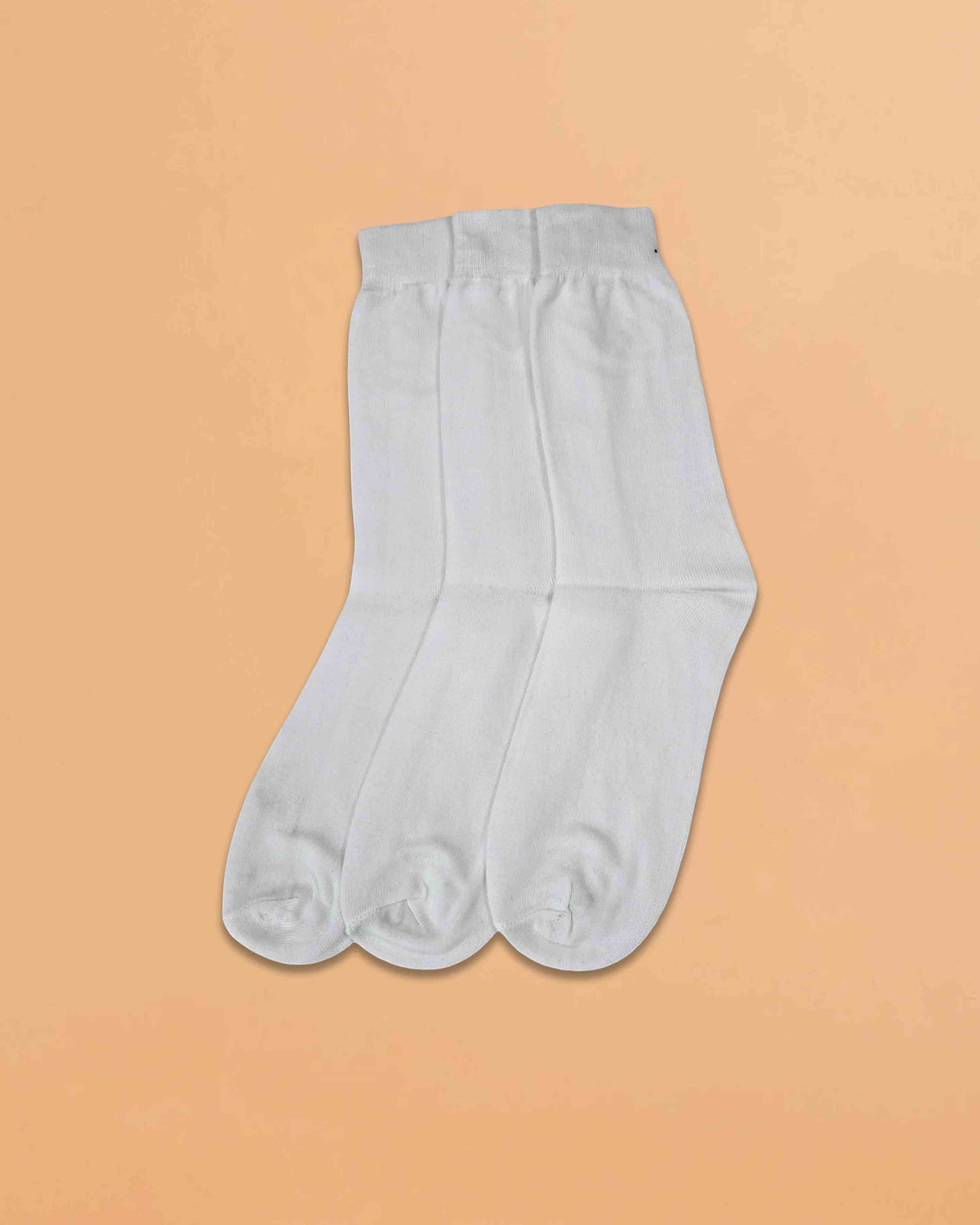 Ambika Stores pack of plain white organic combed cotton school socks for boys and girls