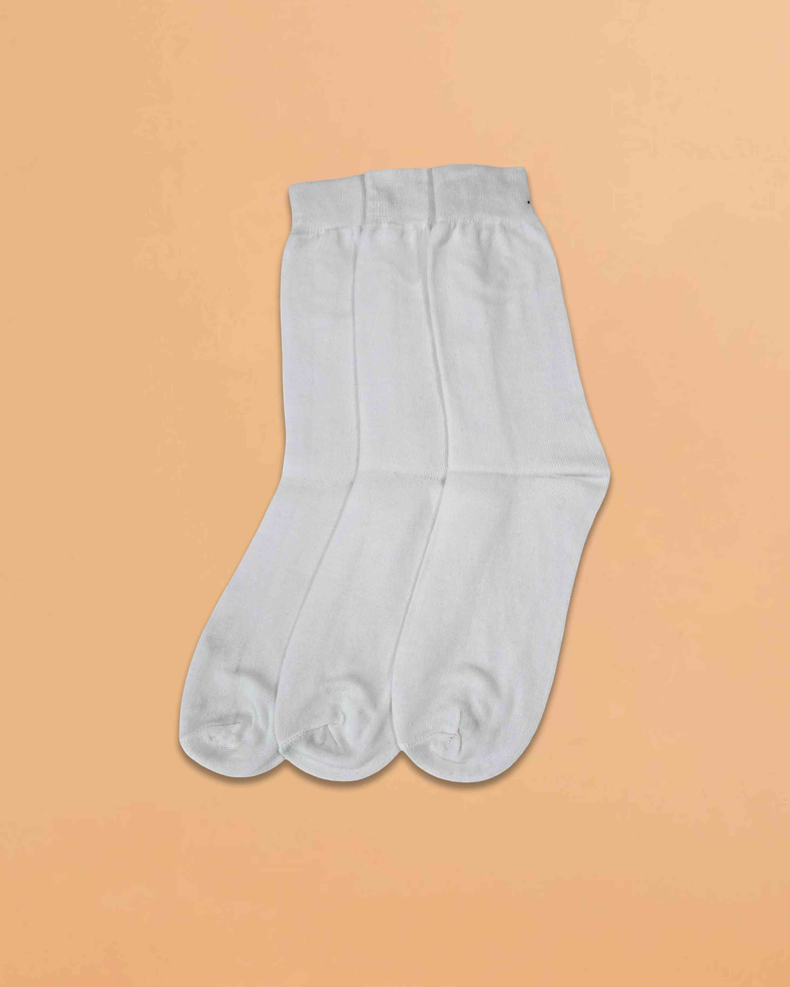 Ambika Stores pack of plain white organic combed cotton school socks for boys and girls