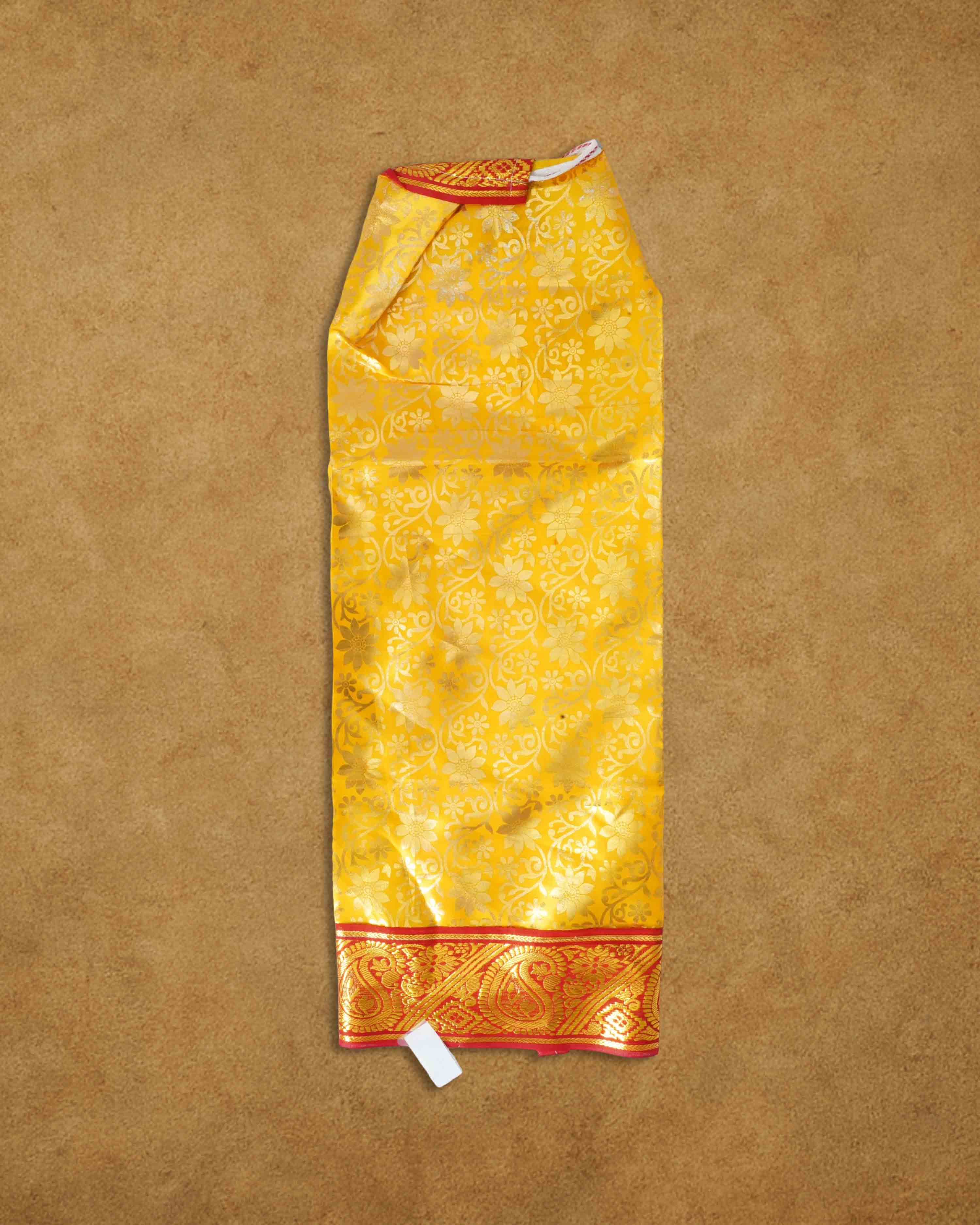 Amman Pavadai Dress Art Silk Cloth Rani Chunri - (9 to 9 Inch), MATA Rani Poshak, Maa Laxmi, Durga, Saraswati, Radha Chunri Patka and Lehenga, Ghagra Dress