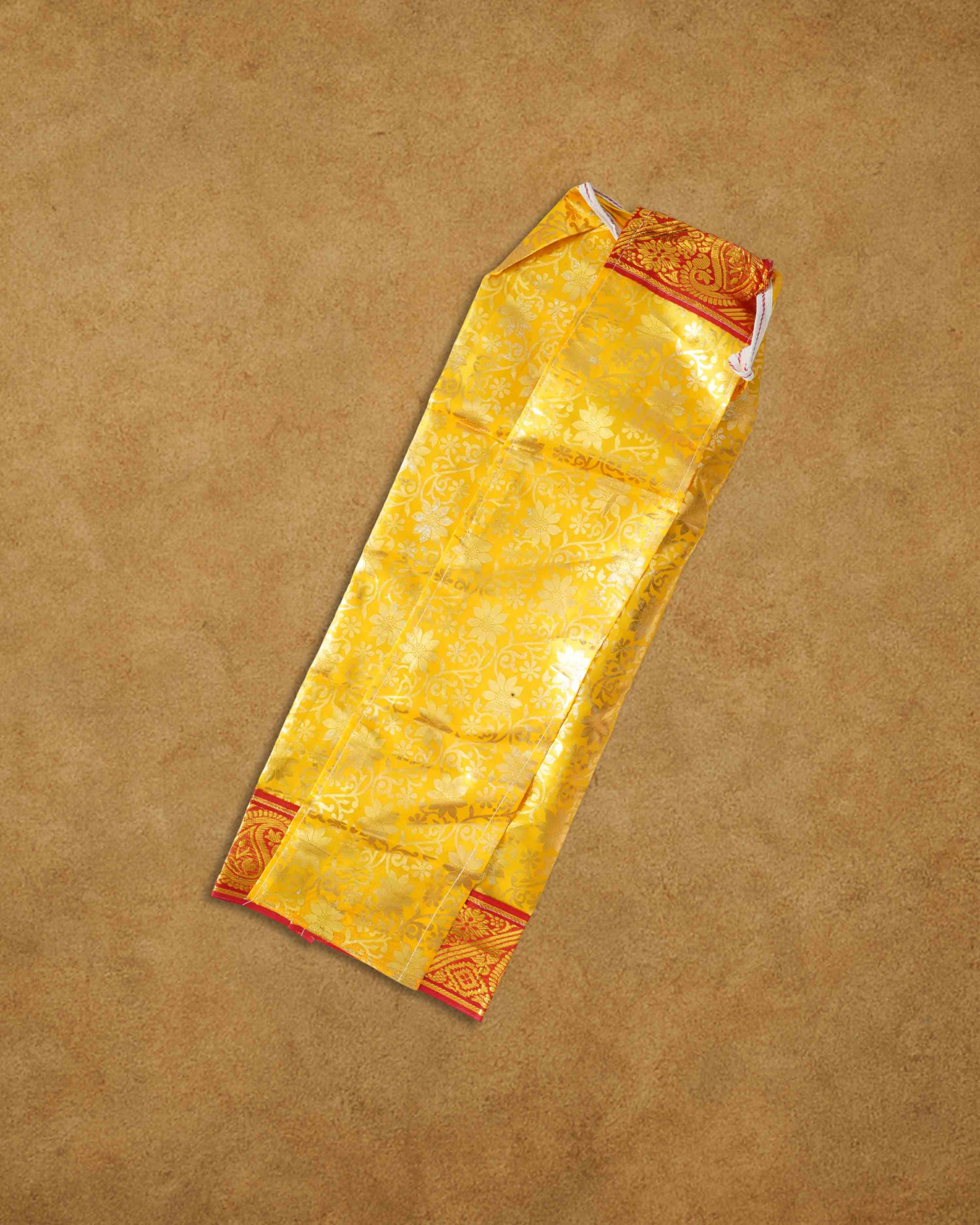 Amman Pavadai Dress Art Silk Cloth Rani Chunri - (9 to 9 Inch), MATA Rani Poshak, Maa Laxmi, Durga, Saraswati, Radha Chunri Patka and Lehenga, Ghagra Dress