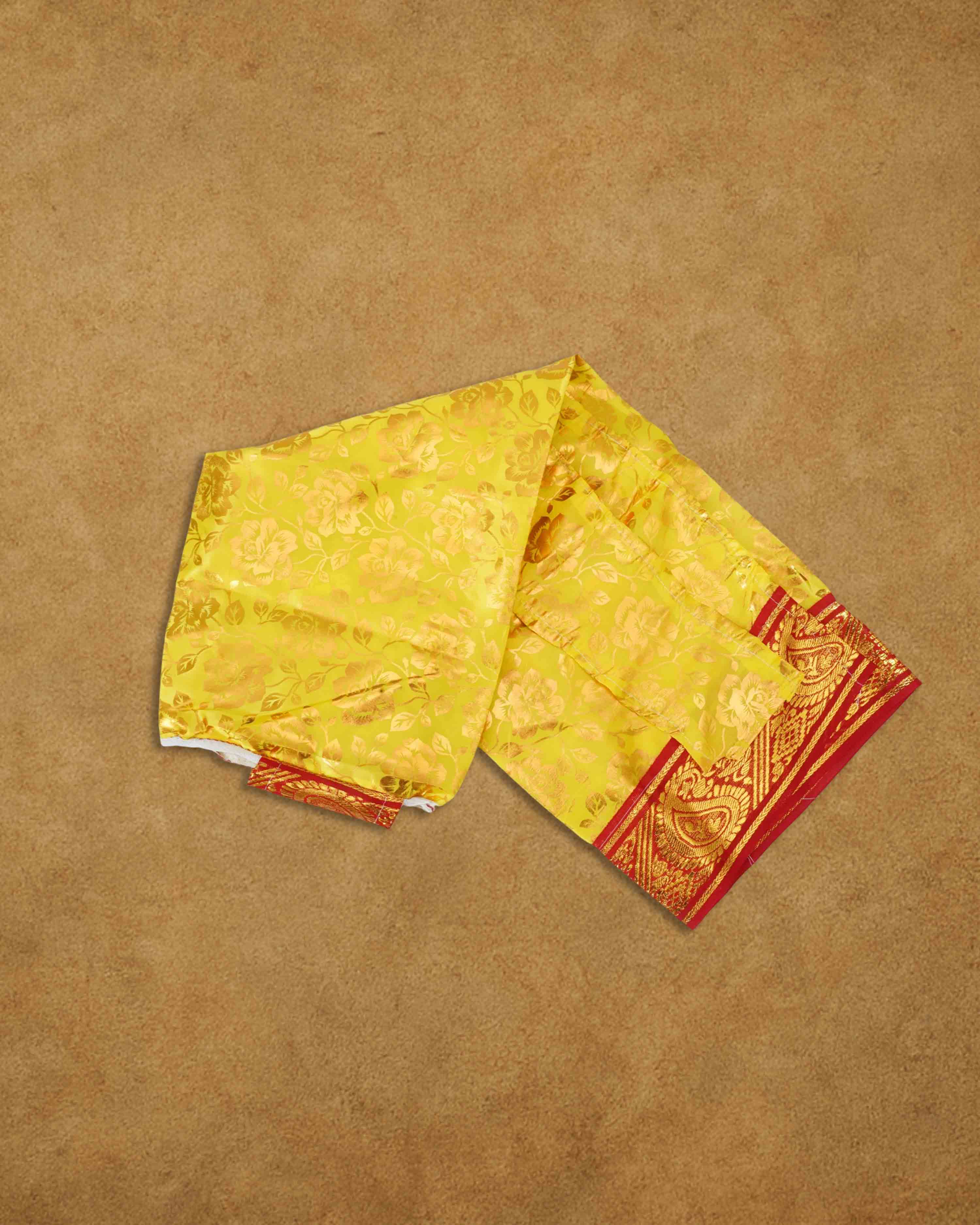 Amman Pavadai Dress Art Silk Cloth Rani Chunri - (9 to 9 Inch), MATA Rani Poshak, Maa Laxmi, Durga, Saraswati, Radha Chunri Patka and Lehenga, Ghagra Dress