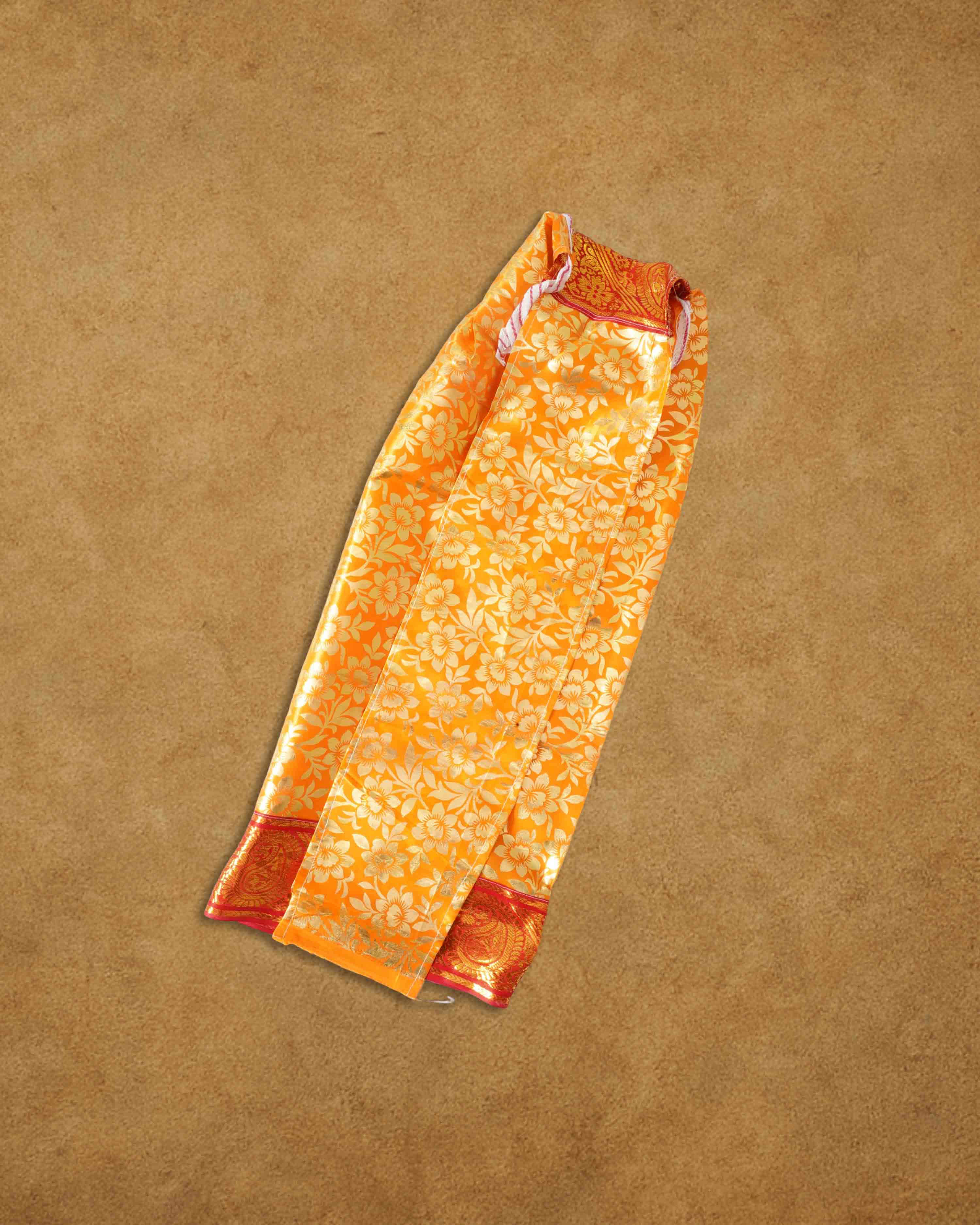 Amman Pavadai Dress Art Silk Cloth Rani Chunri - (9 to 9 Inch), MATA Rani Poshak, Maa Laxmi, Durga, Saraswati, Radha Chunri Patka and Lehenga, Ghagra Dress