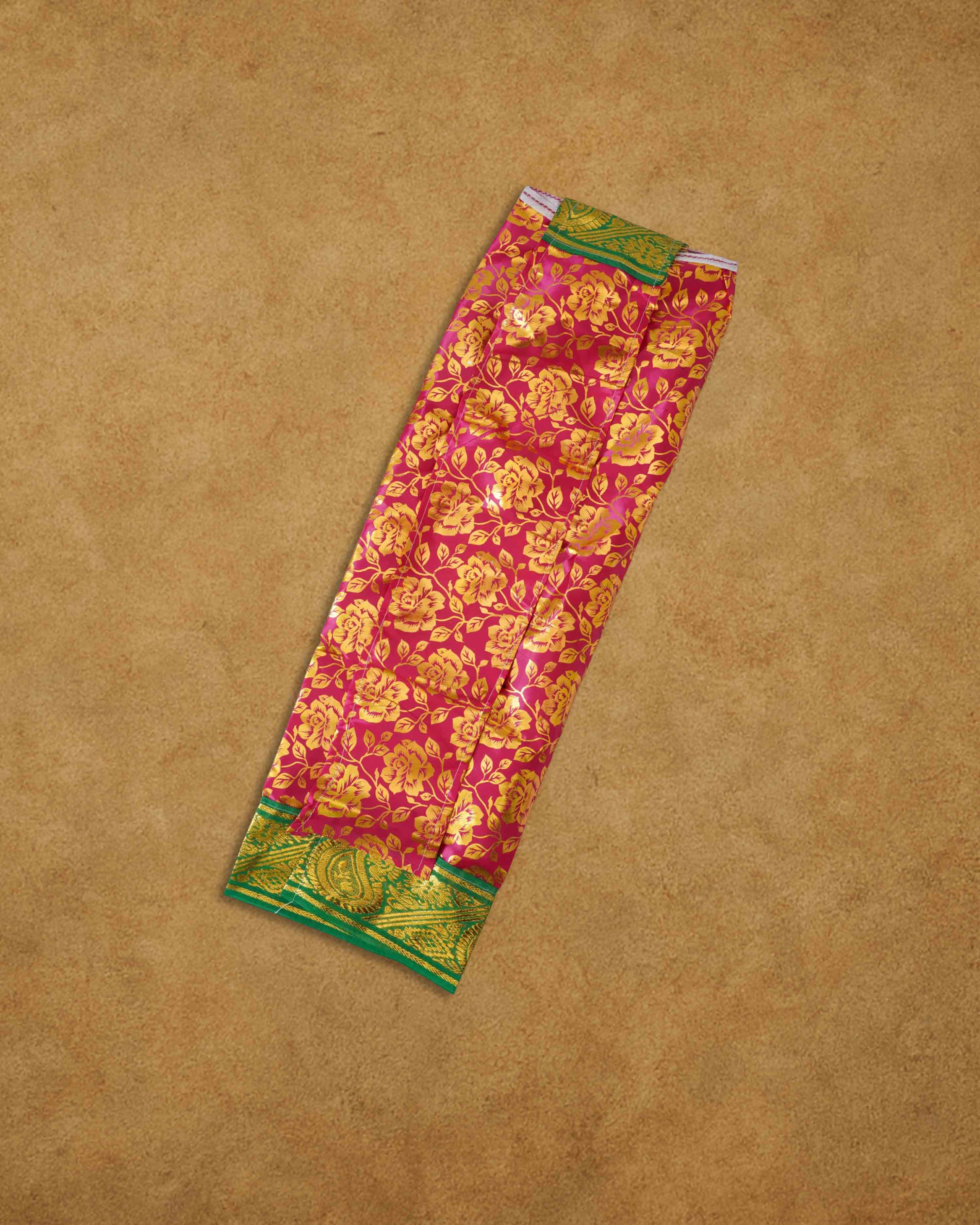 Amman Pavadai Dress Art Silk Cloth Rani Chunri - (9 to 9 Inch), MATA Rani Poshak, Maa Laxmi, Durga, Saraswati, Radha Chunri Patka and Lehenga, Ghagra Dress