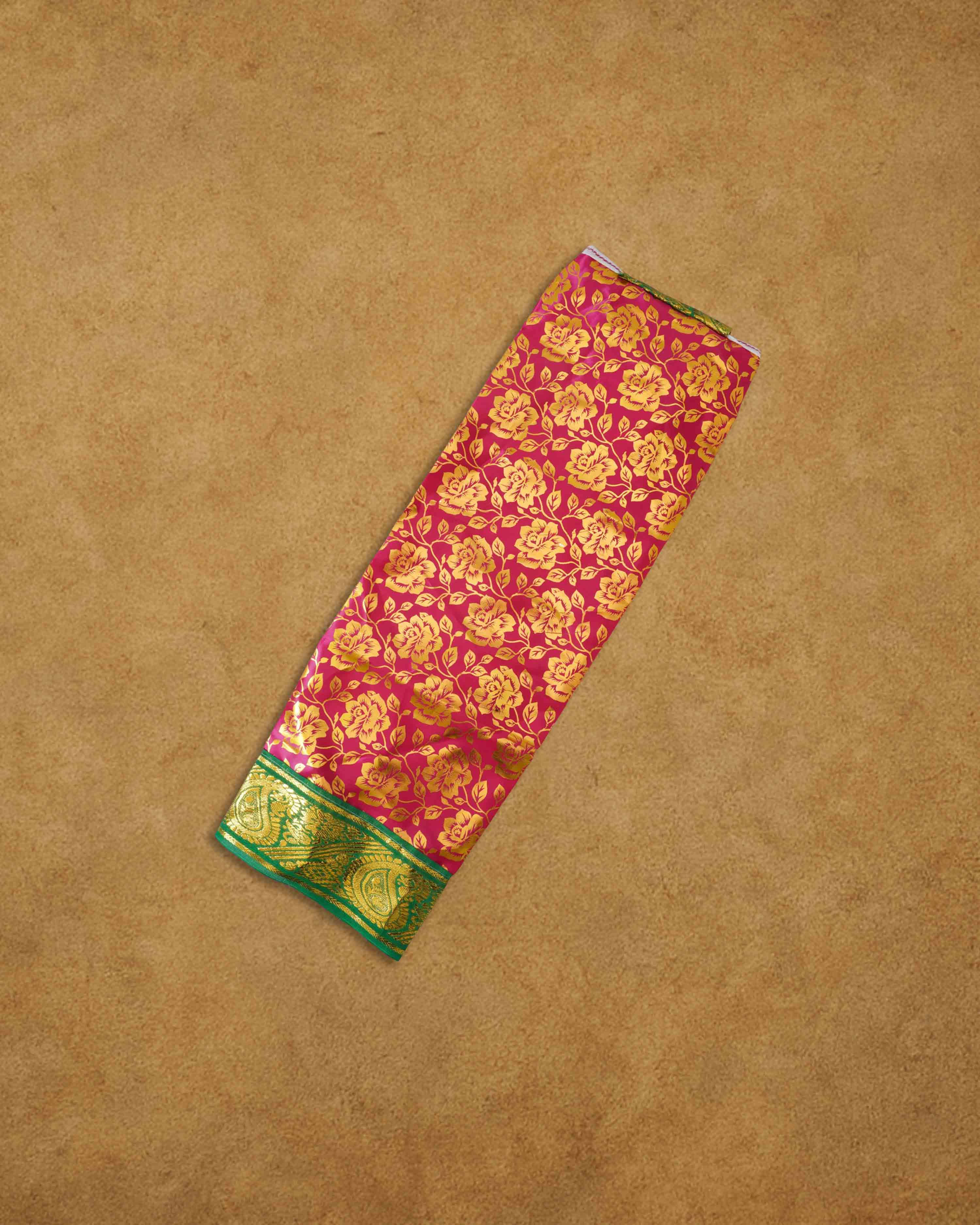 Amman Pavadai Dress Art Silk Cloth Rani Chunri - (9 to 9 Inch), MATA Rani Poshak, Maa Laxmi, Durga, Saraswati, Radha Chunri Patka and Lehenga, Ghagra Dress