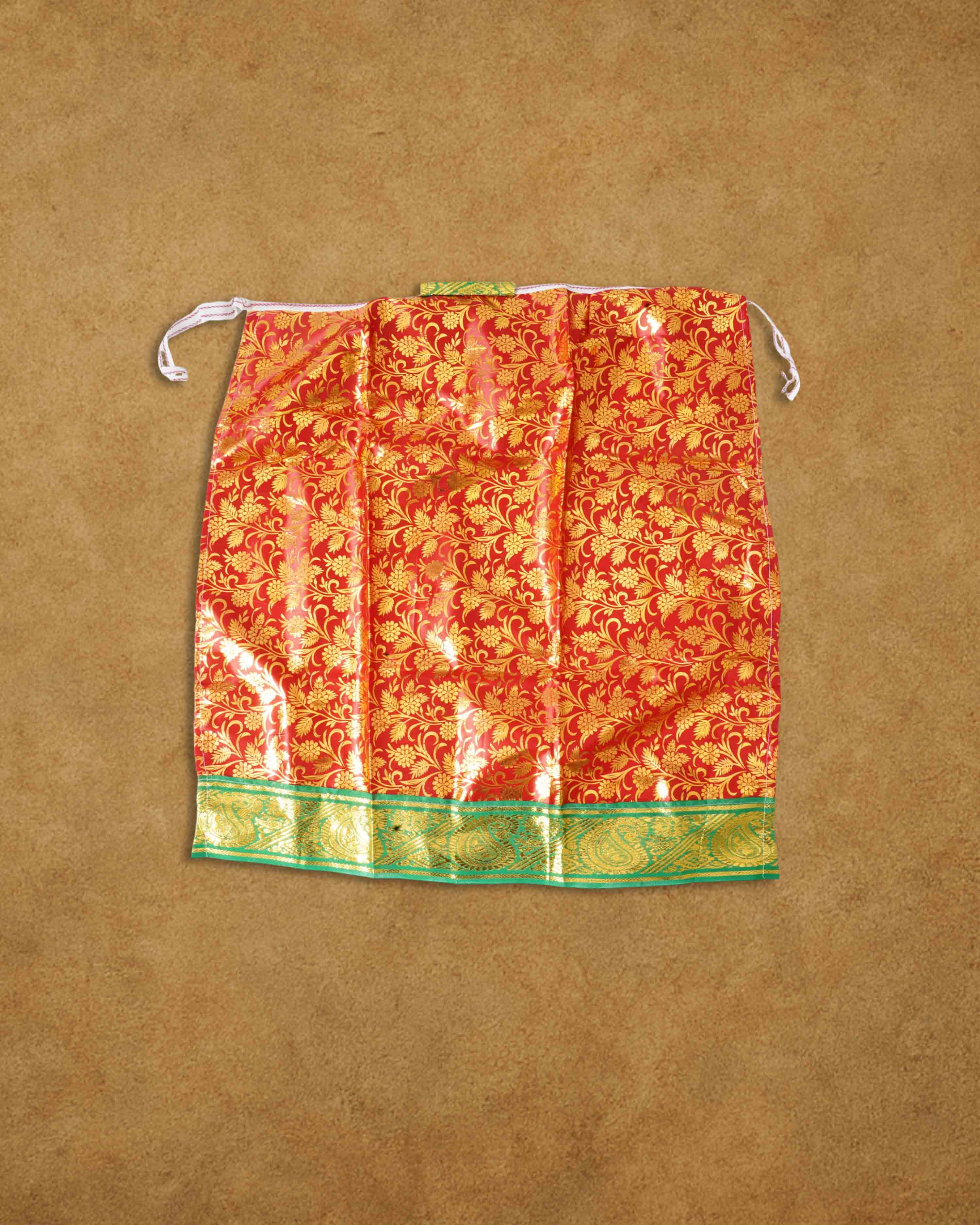 Amman Pavadai Dress Art Silk Cloth Rani Chunri - (9 to 9 Inch), MATA Rani Poshak, Maa Laxmi, Durga, Saraswati, Radha Chunri Patka and Lehenga, Ghagra Dress