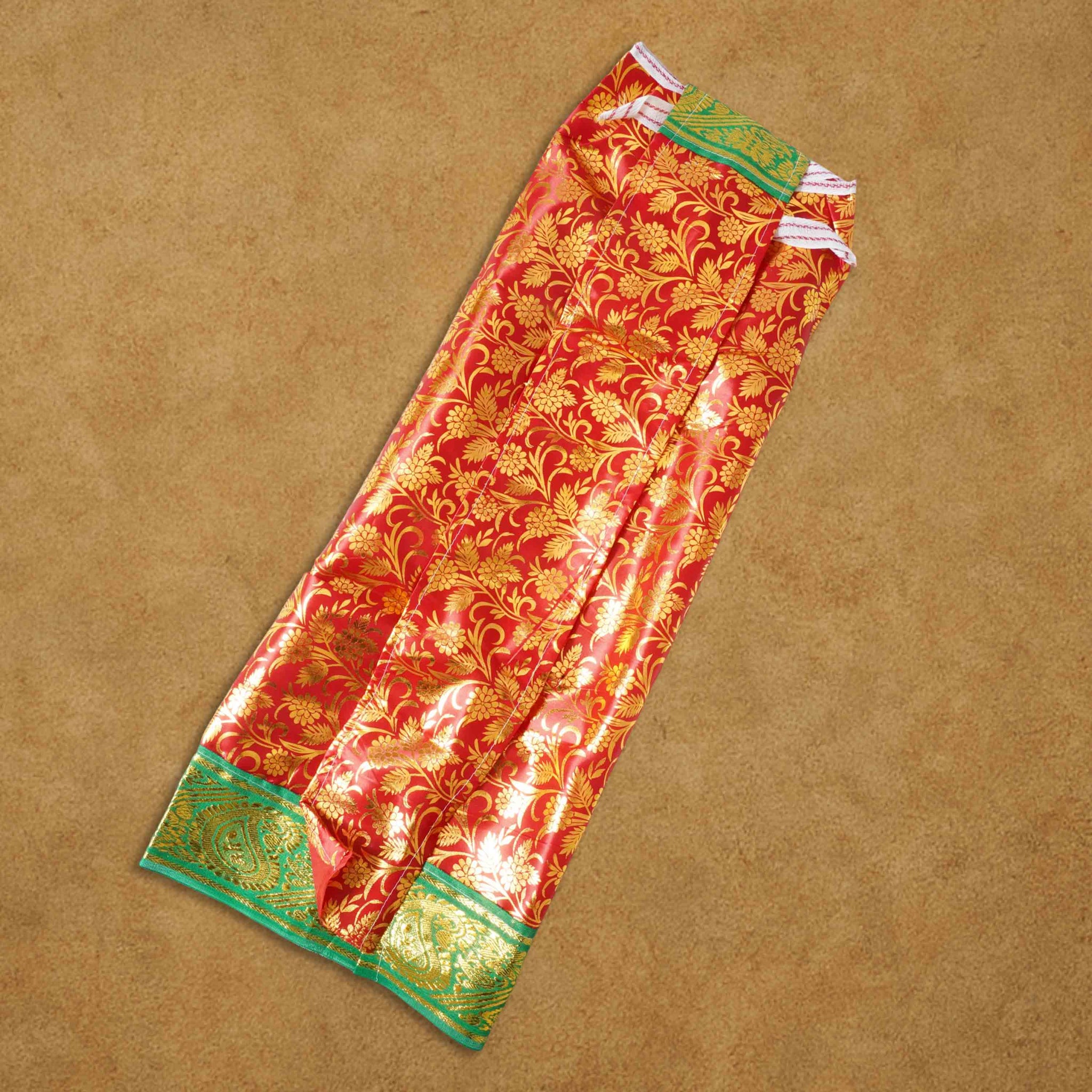 Amman Pavadai Dress Art Silk Cloth Rani Chunri - (9 to 9 Inch), MATA Rani Poshak, Maa Laxmi, Durga, Saraswati, Radha Chunri Patka and Lehenga, Ghagra Dress