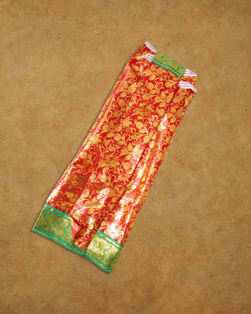 Amman Pavadai Dress Art Silk Cloth Rani Chunri - (9 to 9 Inch), MATA Rani Poshak, Maa Laxmi, Durga, Saraswati, Radha Chunri Patka and Lehenga, Ghagra Dress