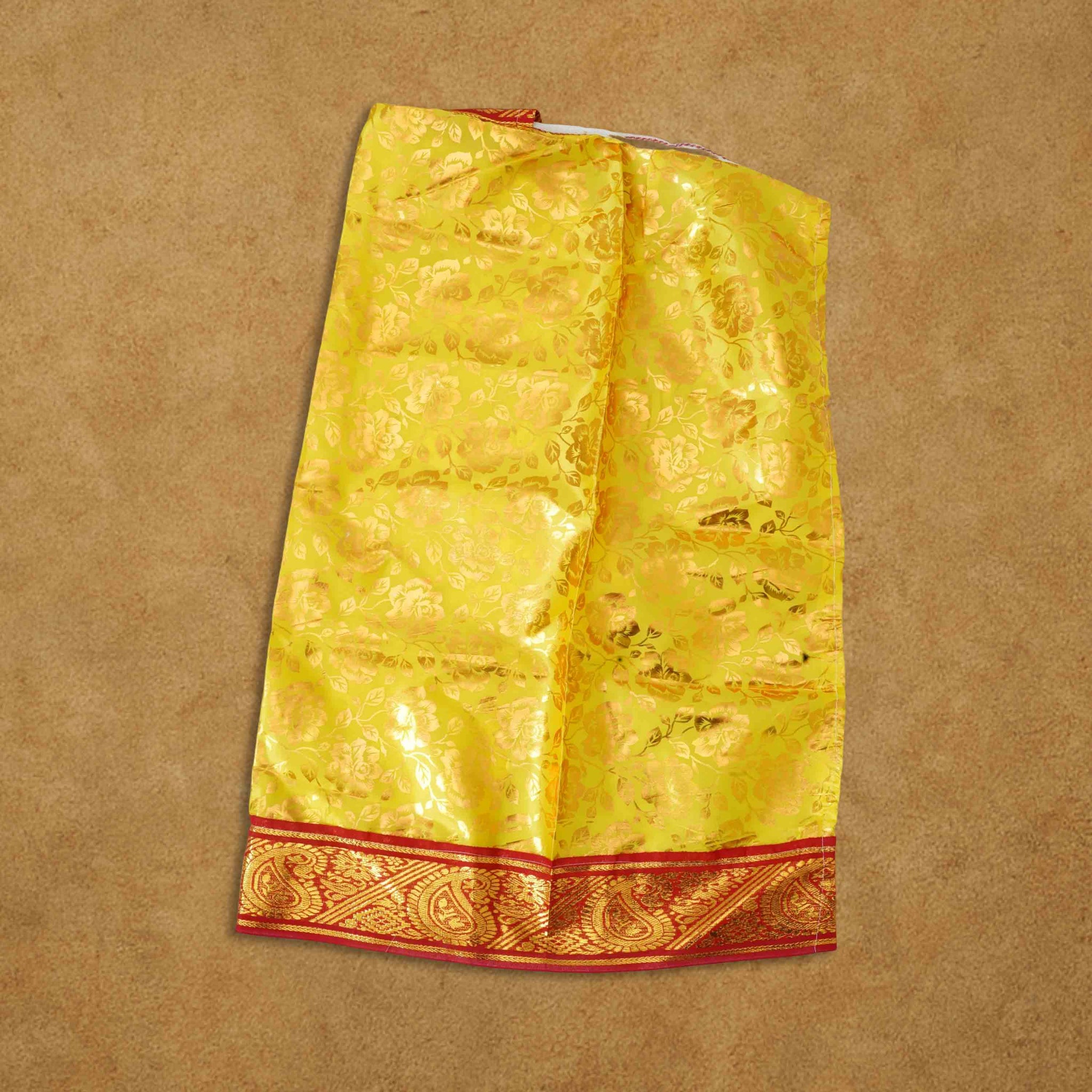 Amman Pavadai Dress Art Silk Cloth Rani Chunri -MATA Rani Poshak, Maa Laxmi, Durga, Saraswati, Radha Chunri Patka and Lehenga, Ghagra Dress (Pack of 1)