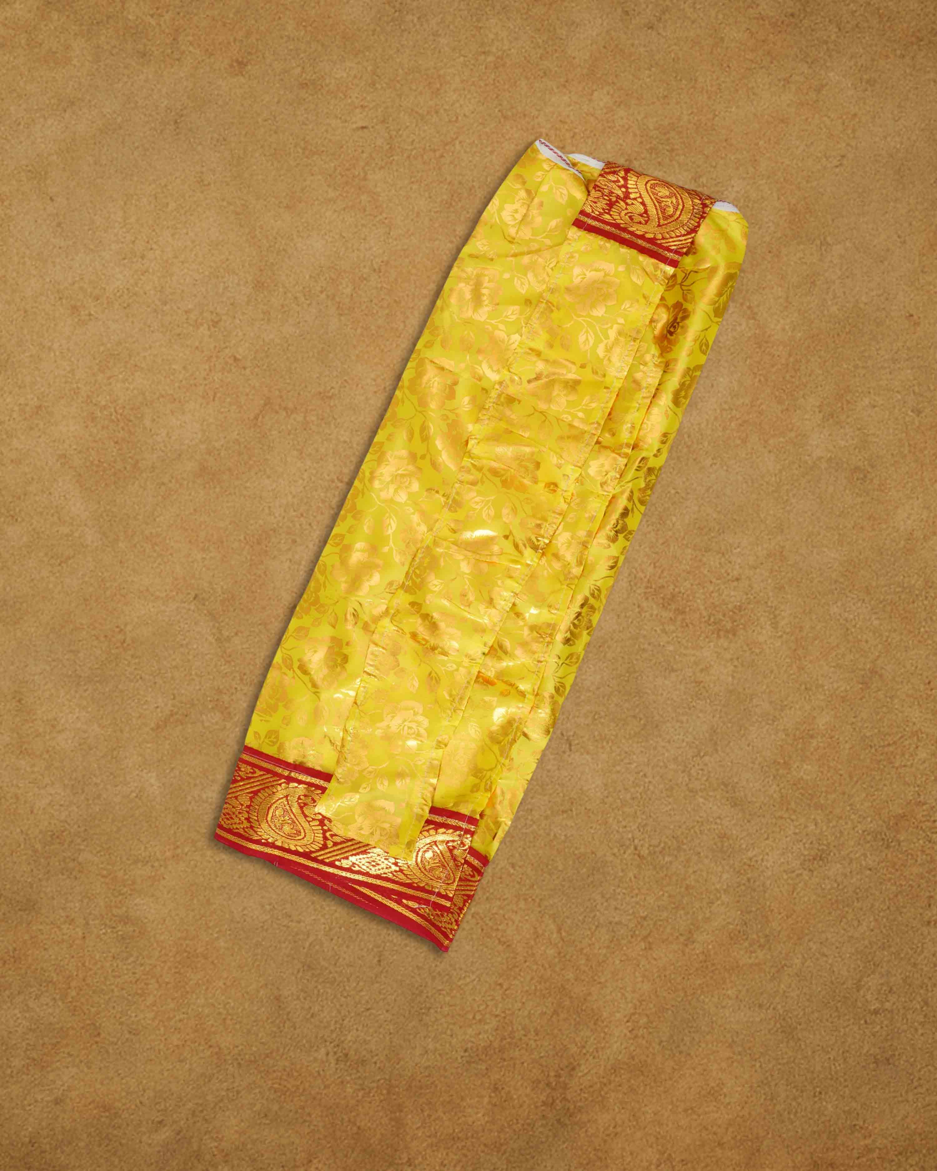 Amman Pavadai Dress Art Silk Cloth Rani Chunri - (9 to 9 Inch), MATA Rani Poshak, Maa Laxmi, Durga, Saraswati, Radha Chunri Patka and Lehenga, Ghagra Dress