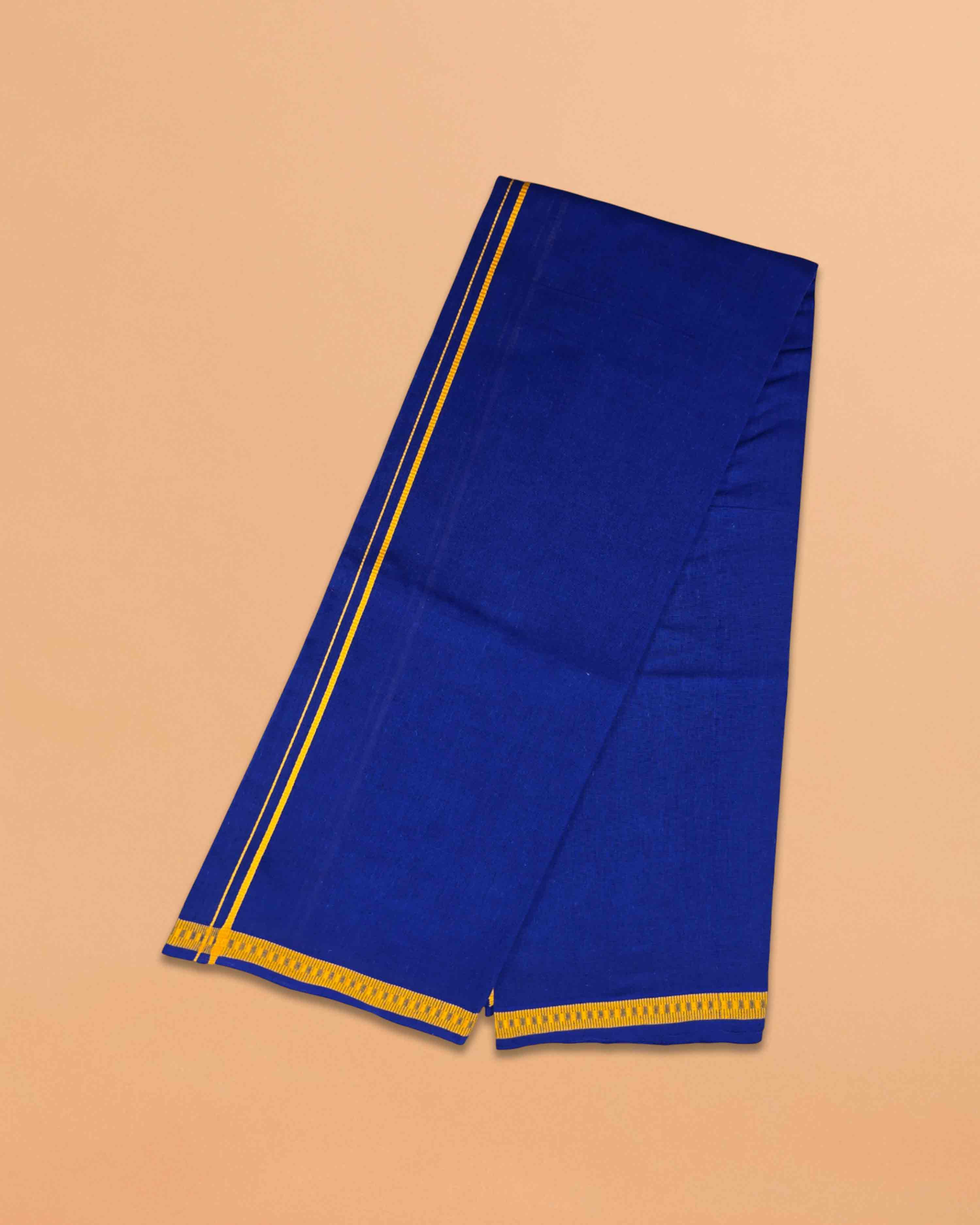 Men’s Cotton Dhoti Gold Zari Border,Kerla Style Kara Vesti,Temple Festivel Wear Mundu,2.00 Meters.