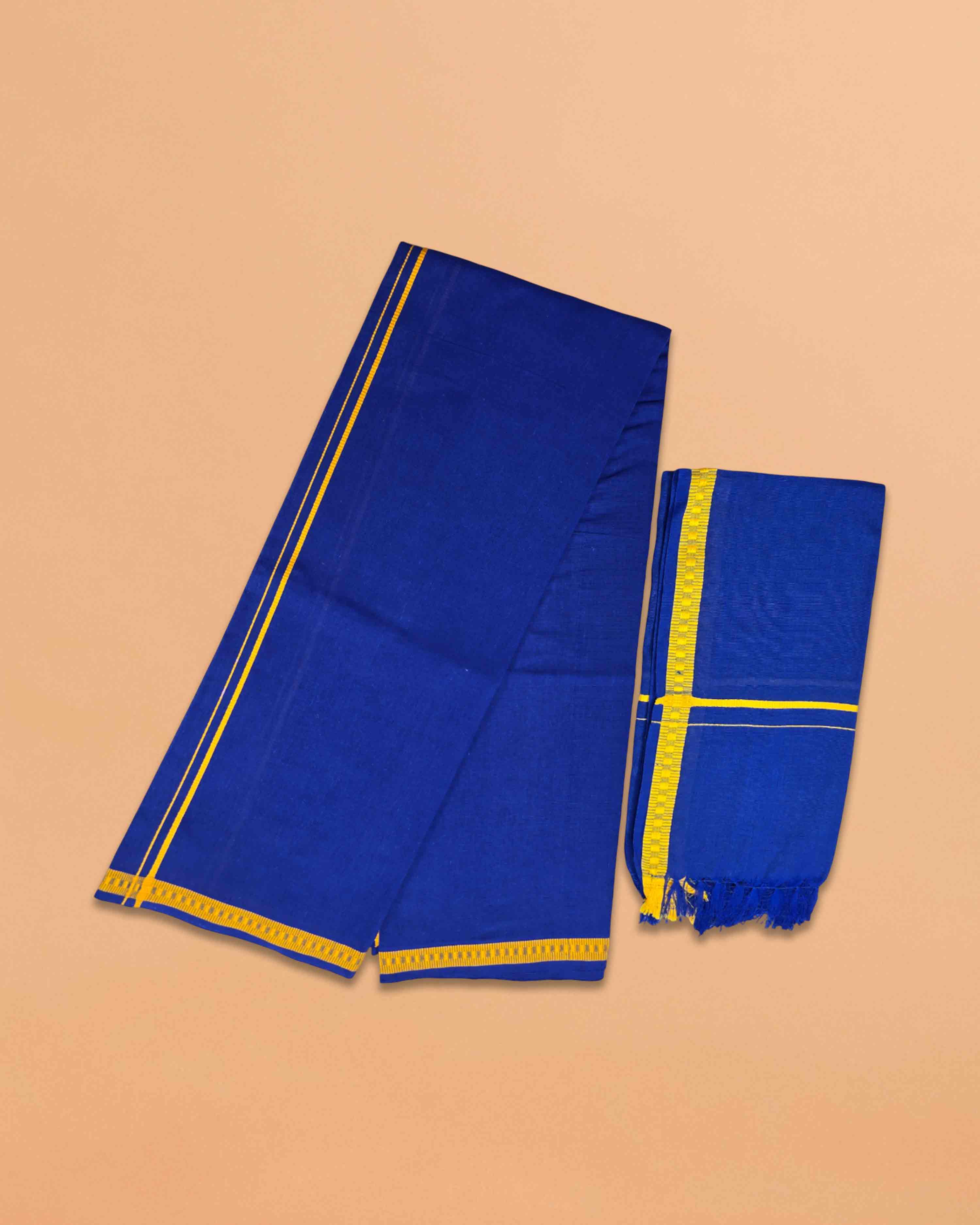 Men’s Cotton Dhoti Gold Zari Border,Kerla Style Kara Vesti,Temple Festivel Wear Mundu,2.00 Meters.