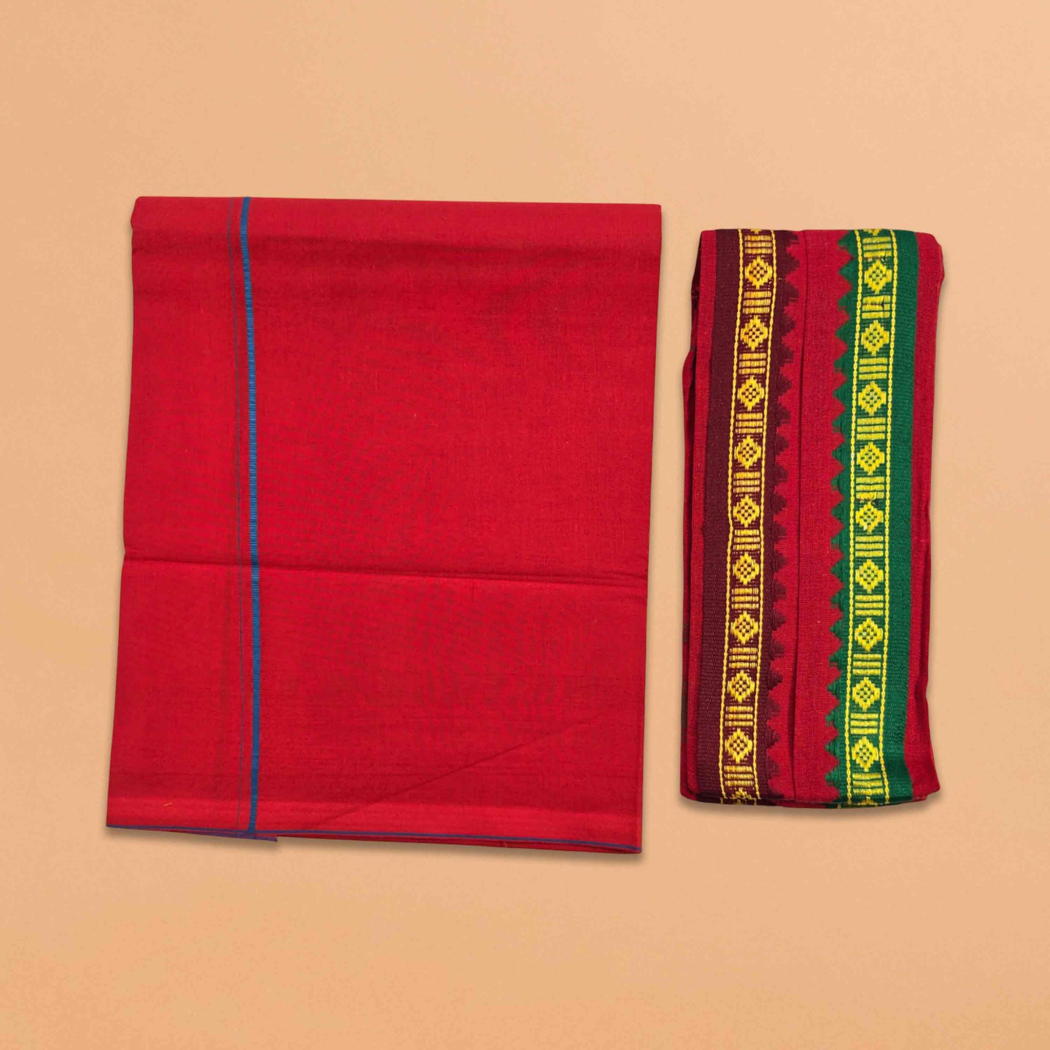 Fancy Ayyappan Dhoti - Red