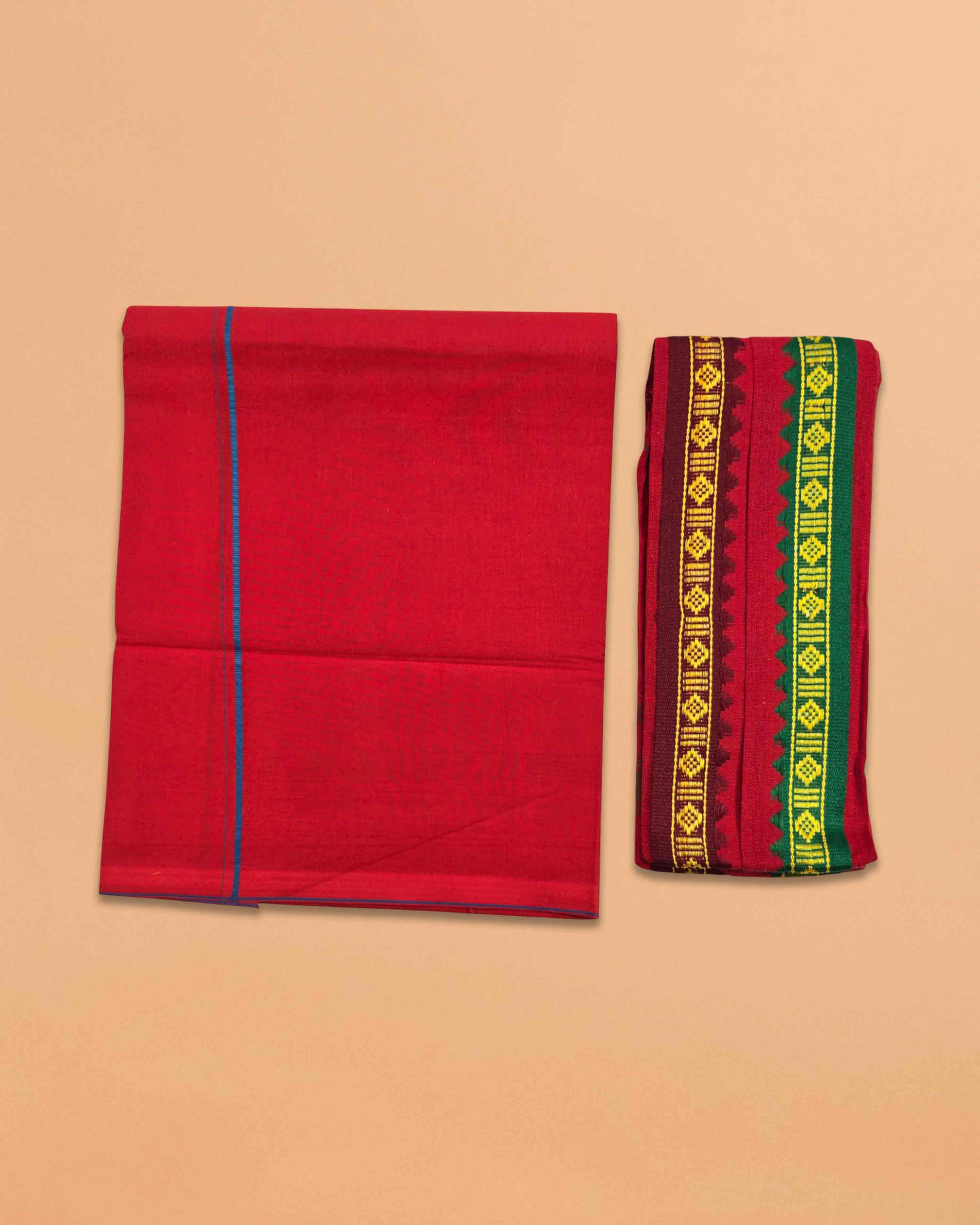 Fancy Ayyappan Dhoti - Red