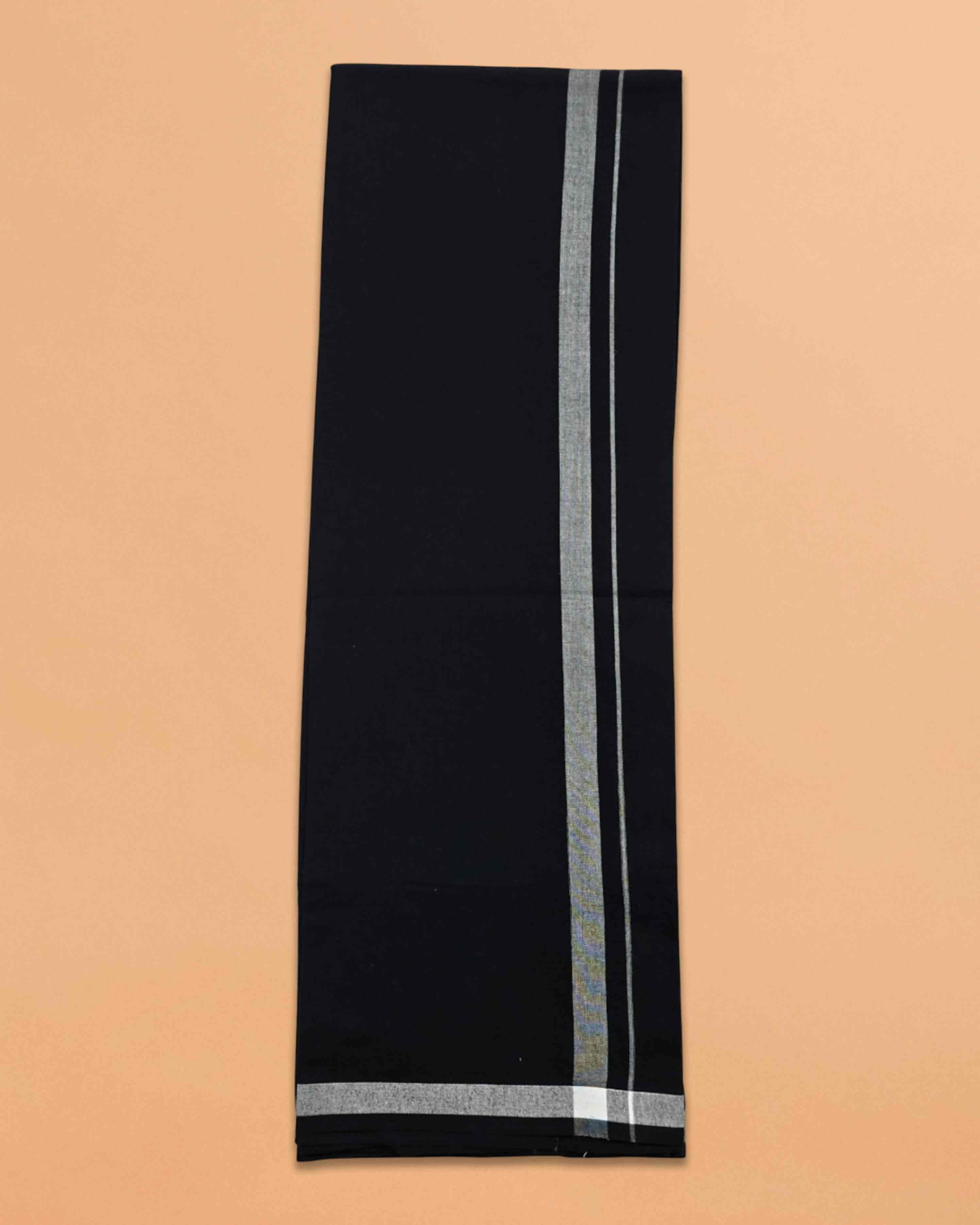 Linen Ayyappan Dhoti - Black